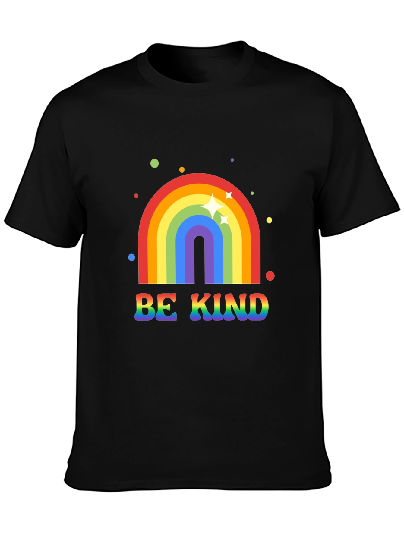 Be Kind Rainbow Graphic Tee - Black T-Shirt
