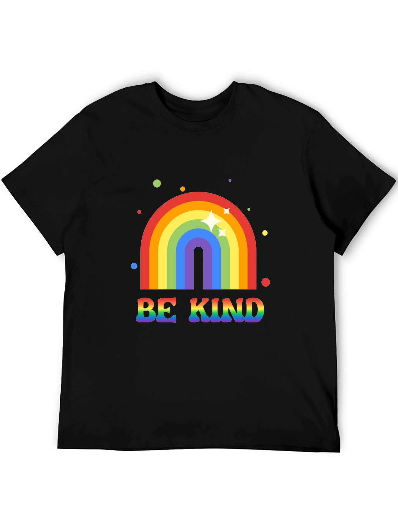 Be Kind Rainbow Graphic Tee - Black T-Shirt