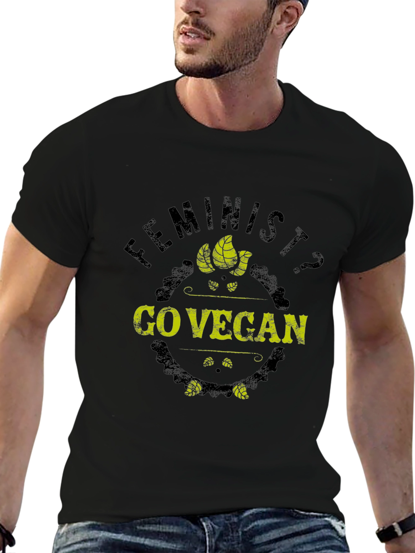 Feminist? Go Vegan Black T-Shirt