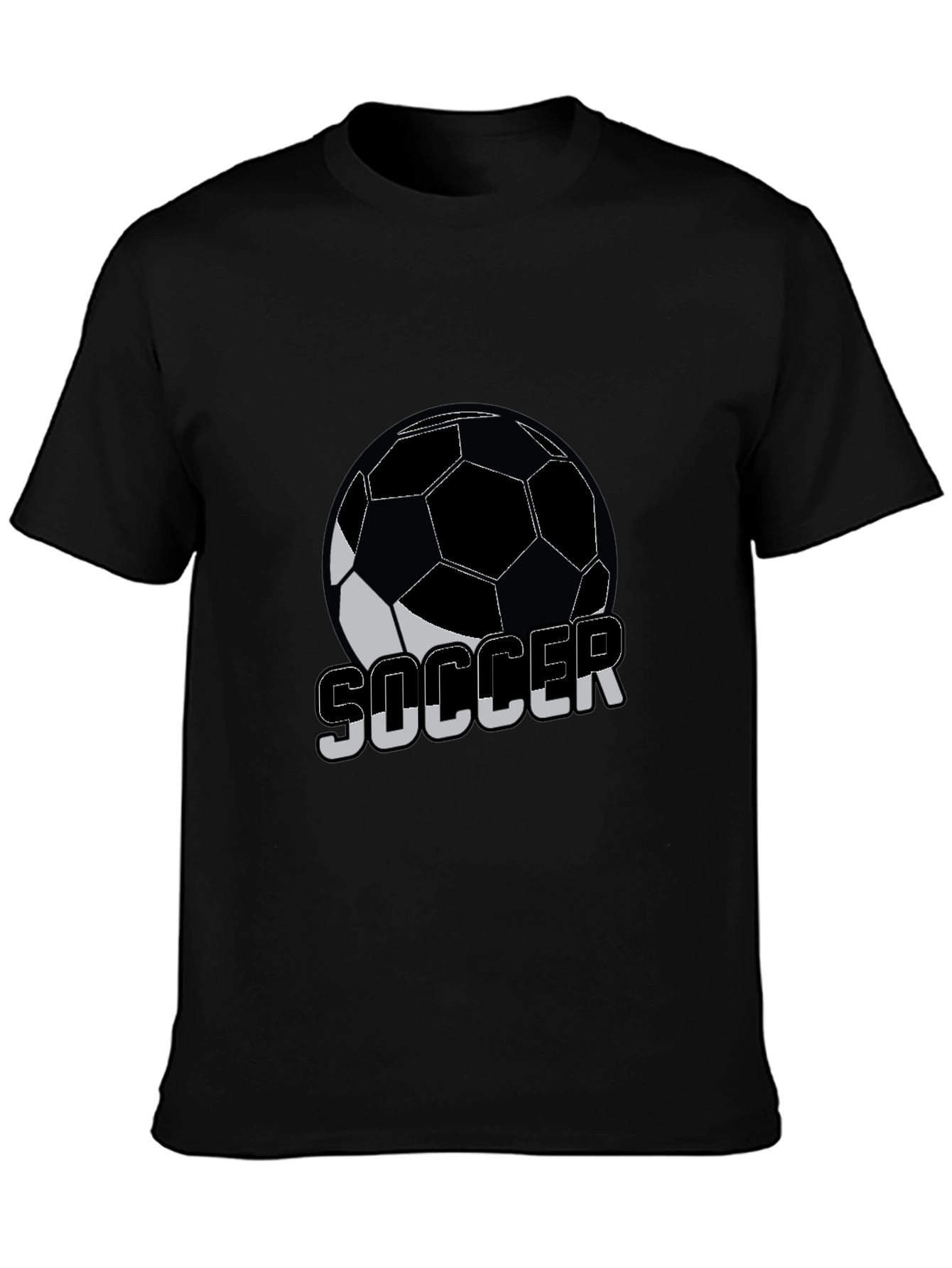 Soccer Ball Graphic T-Shirt - Black