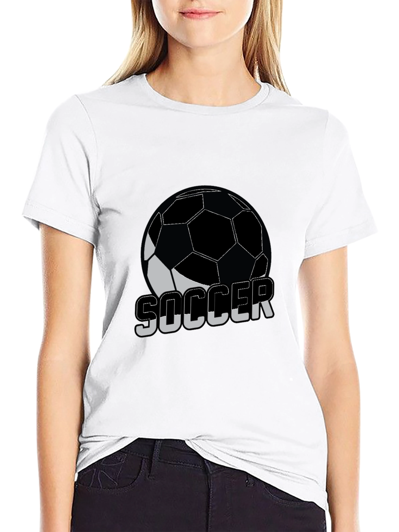 Soccer Ball Graphic T-Shirt - Black