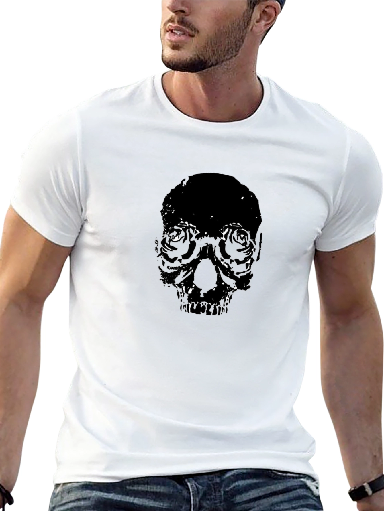 Skull & Roses Black Graphic Tee