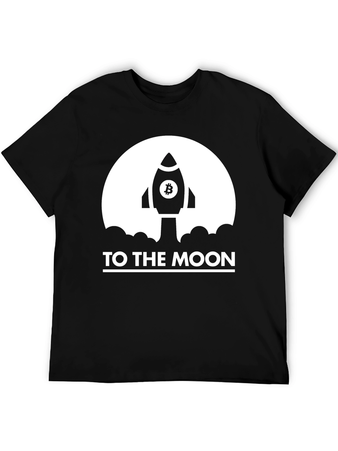 Bitcoin Rocket To The Moon Black T-Shirt