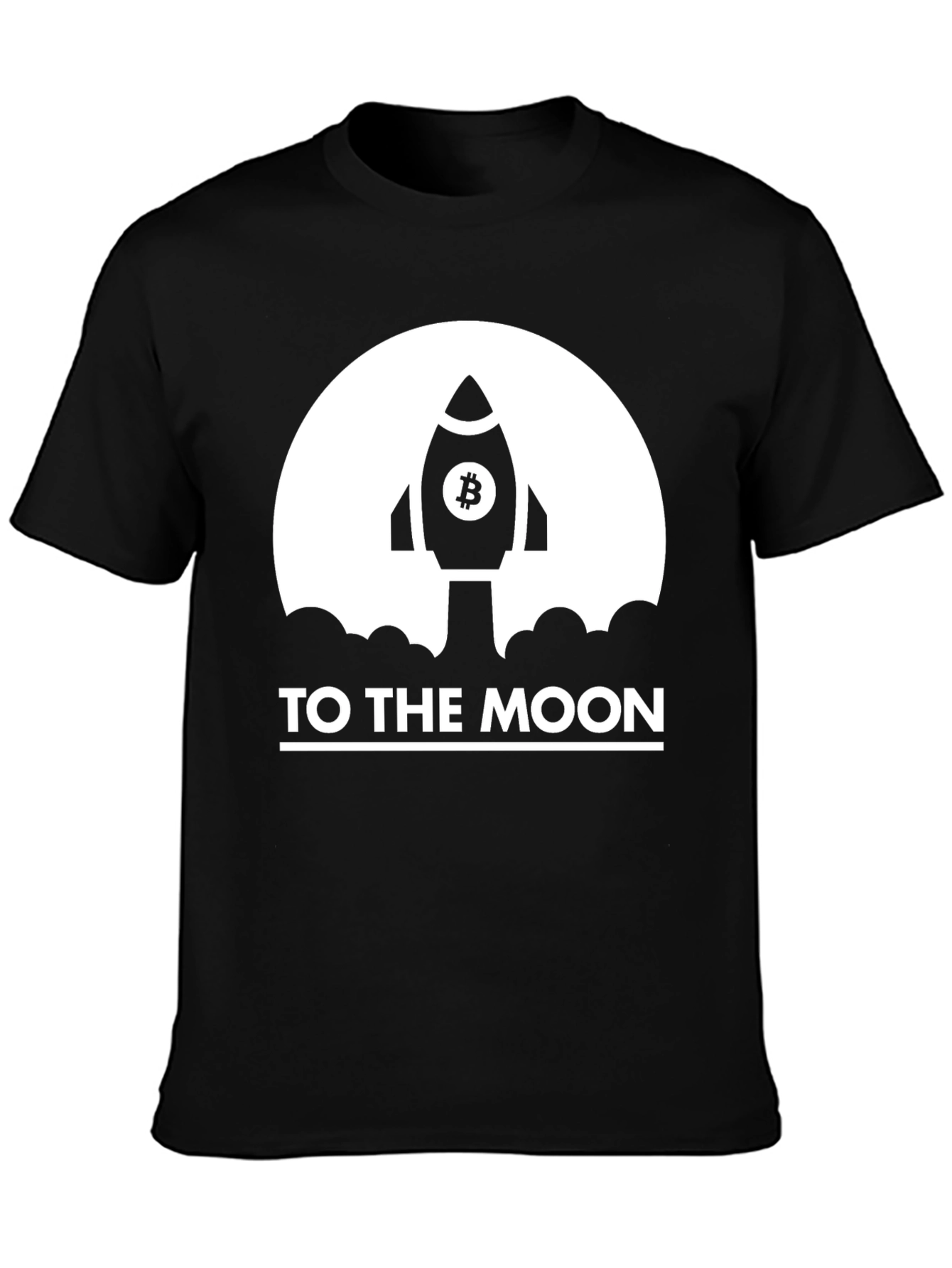 Bitcoin Rocket To The Moon Black T-Shirt