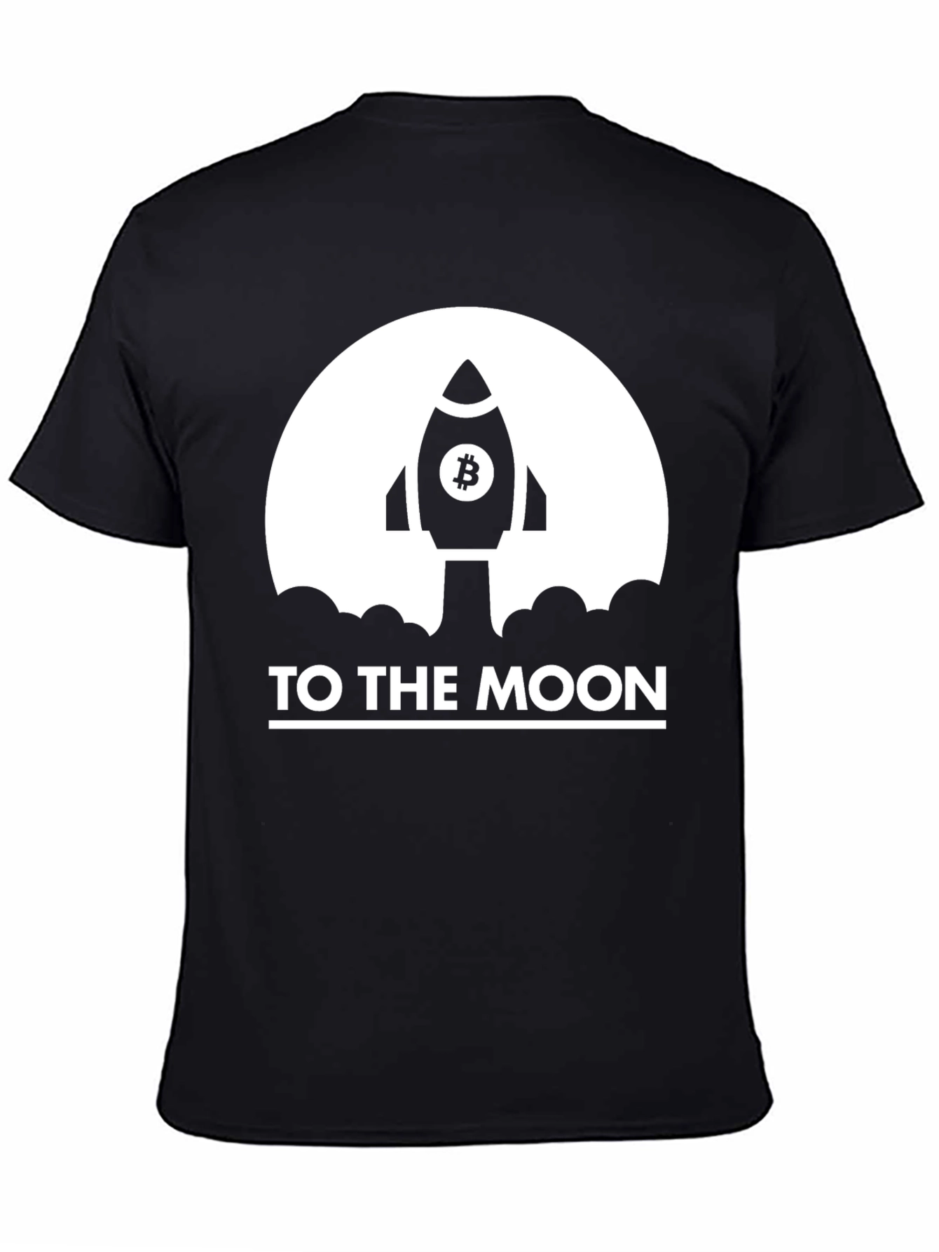 Bitcoin Rocket To The Moon Black T-Shirt