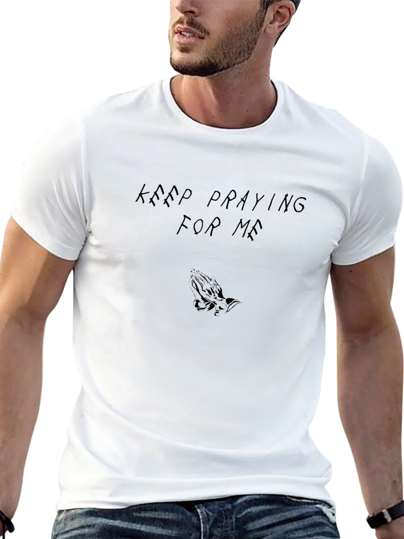 Keep Praying For Me Black Graphic T-Shirt
