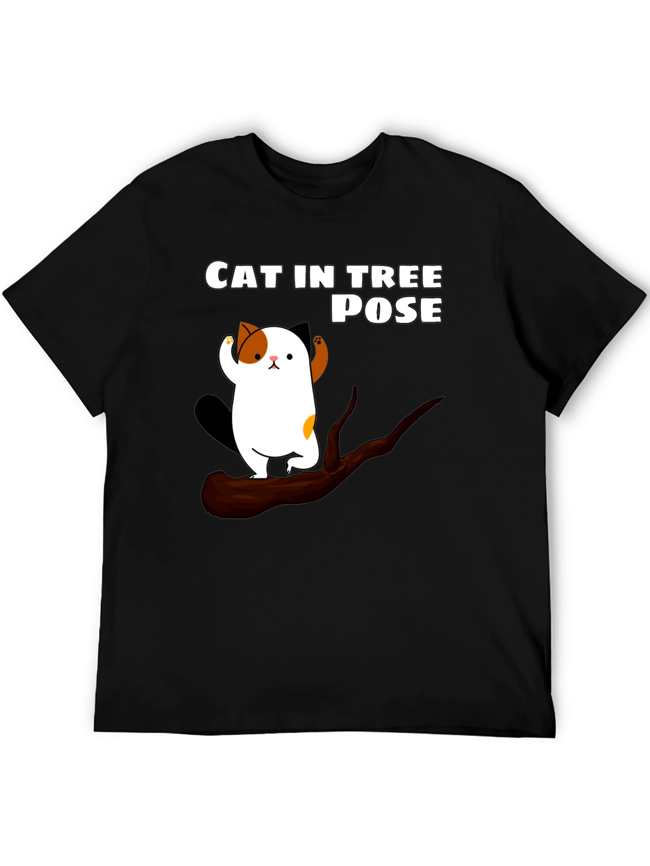 Cat in Tree Pose Graphic T-Shirt