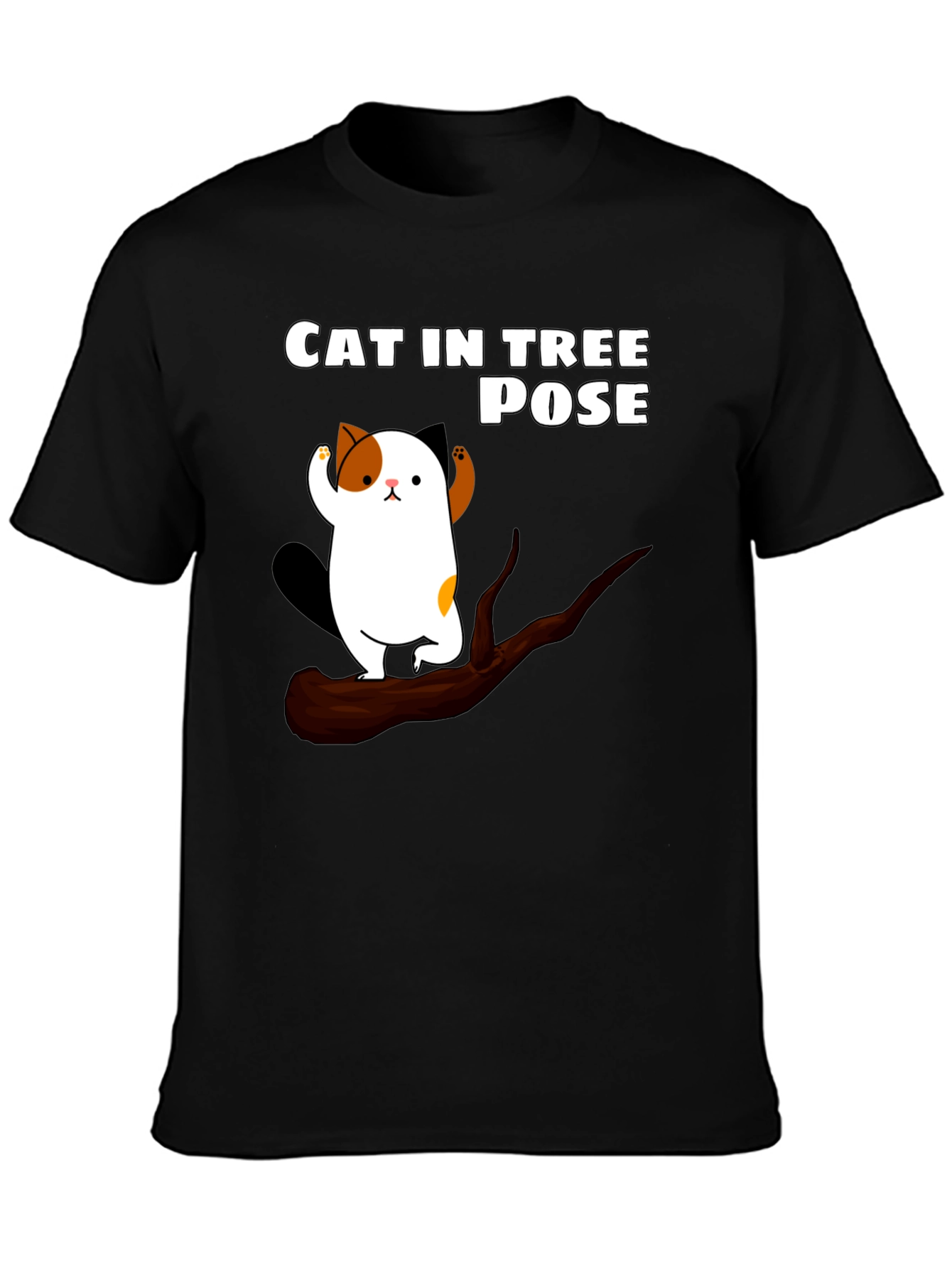 Cat in Tree Pose Graphic T-Shirt