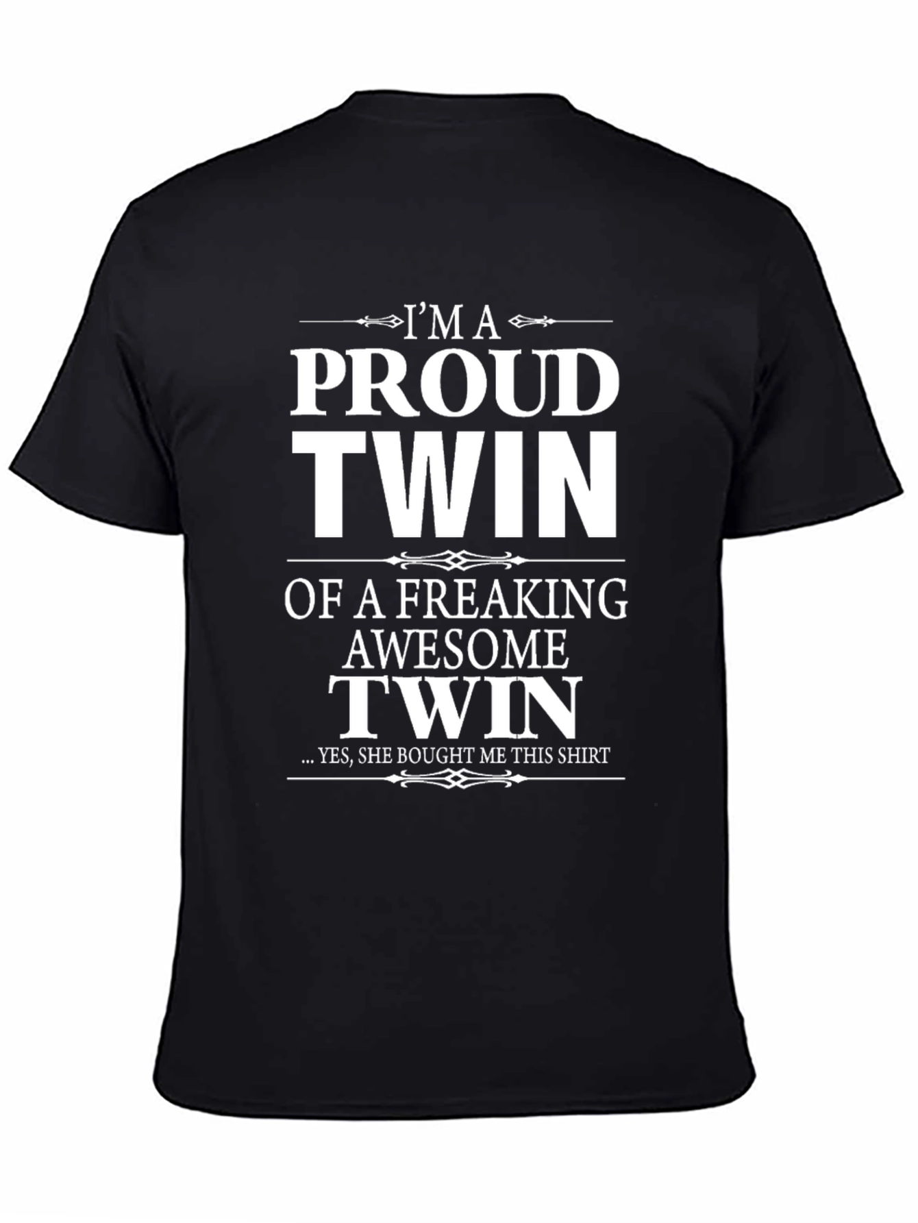 Proud Twin Graphic Tee - Black Cotton T-Shirt