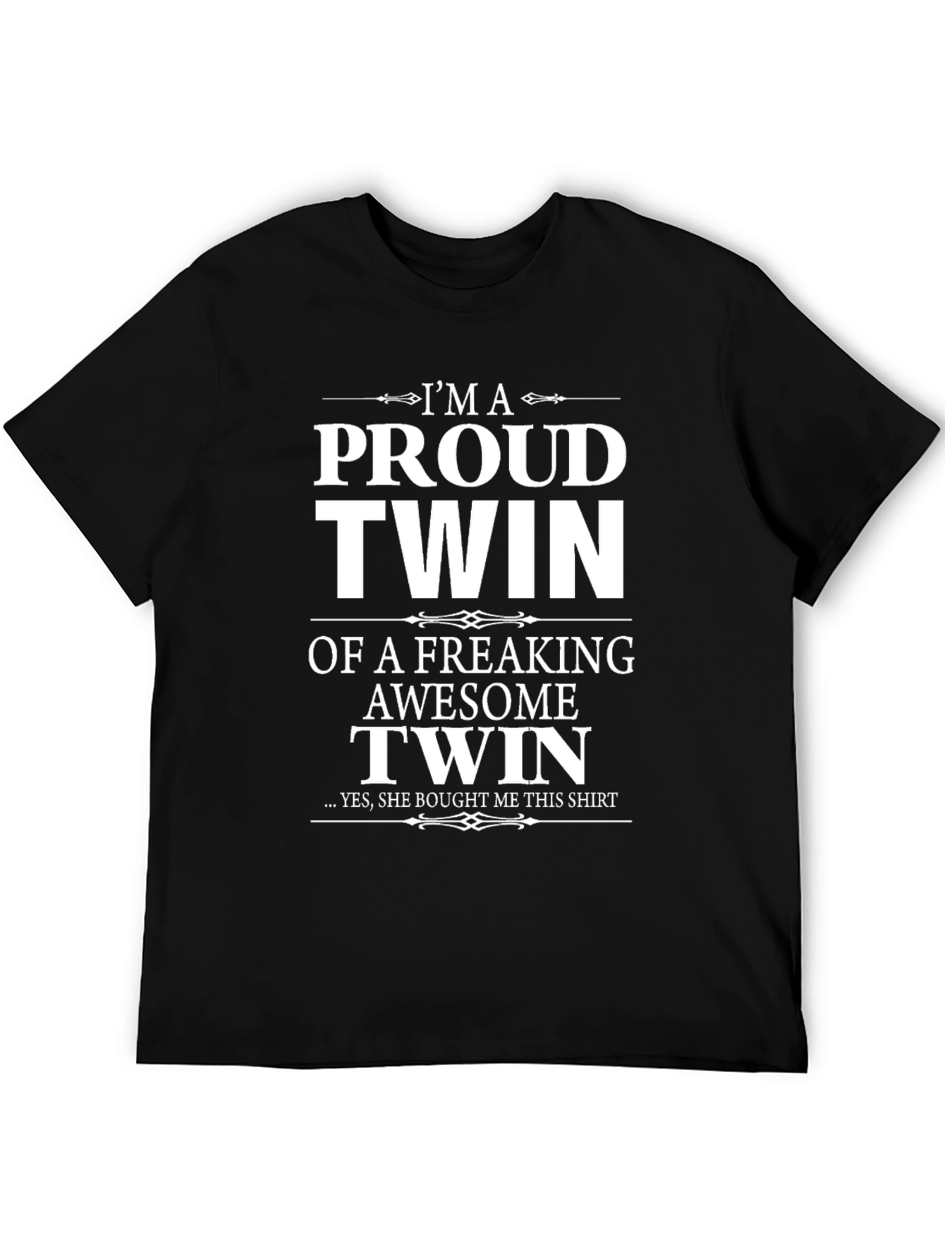 Proud Twin Graphic Tee - Black Cotton T-Shirt