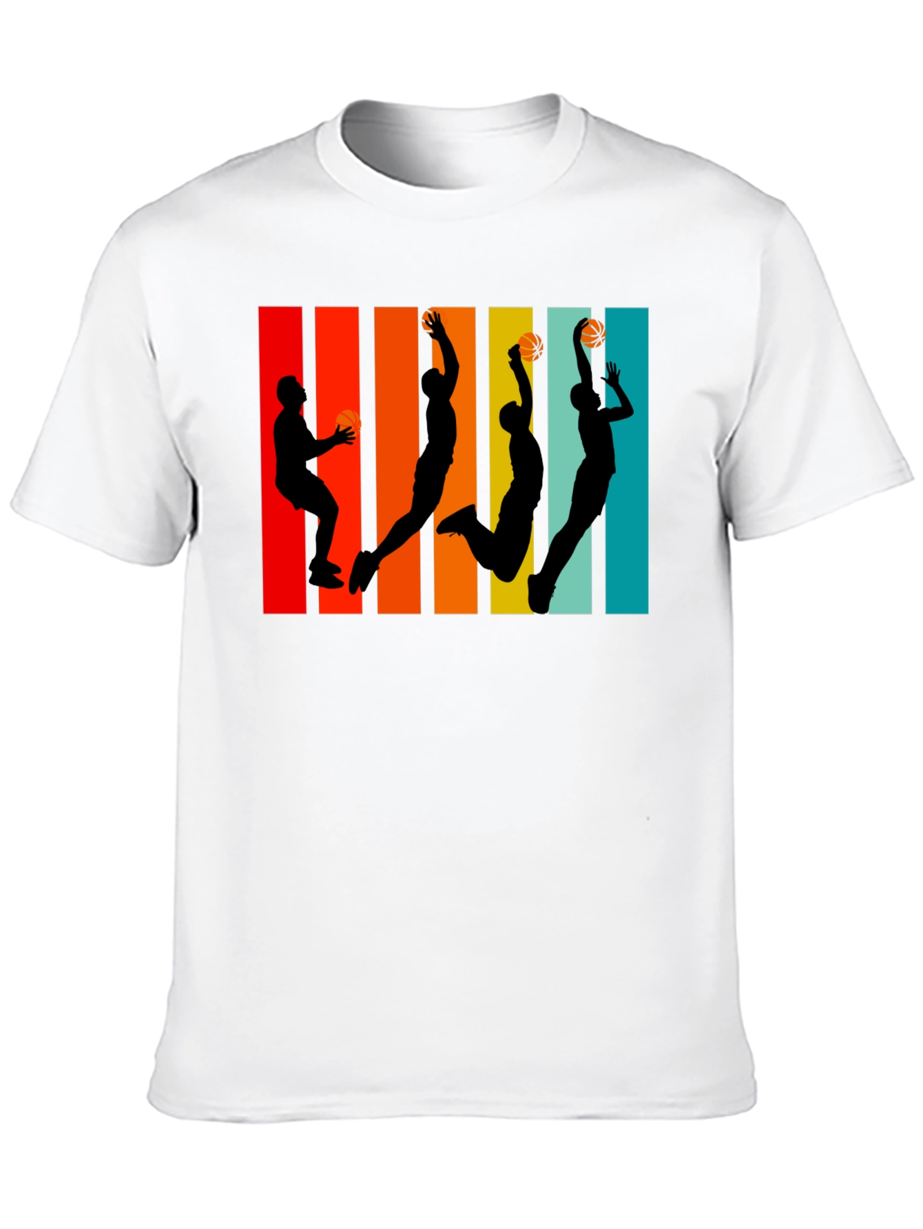 Retro Basketball Silhouette Graphic Tee - Black