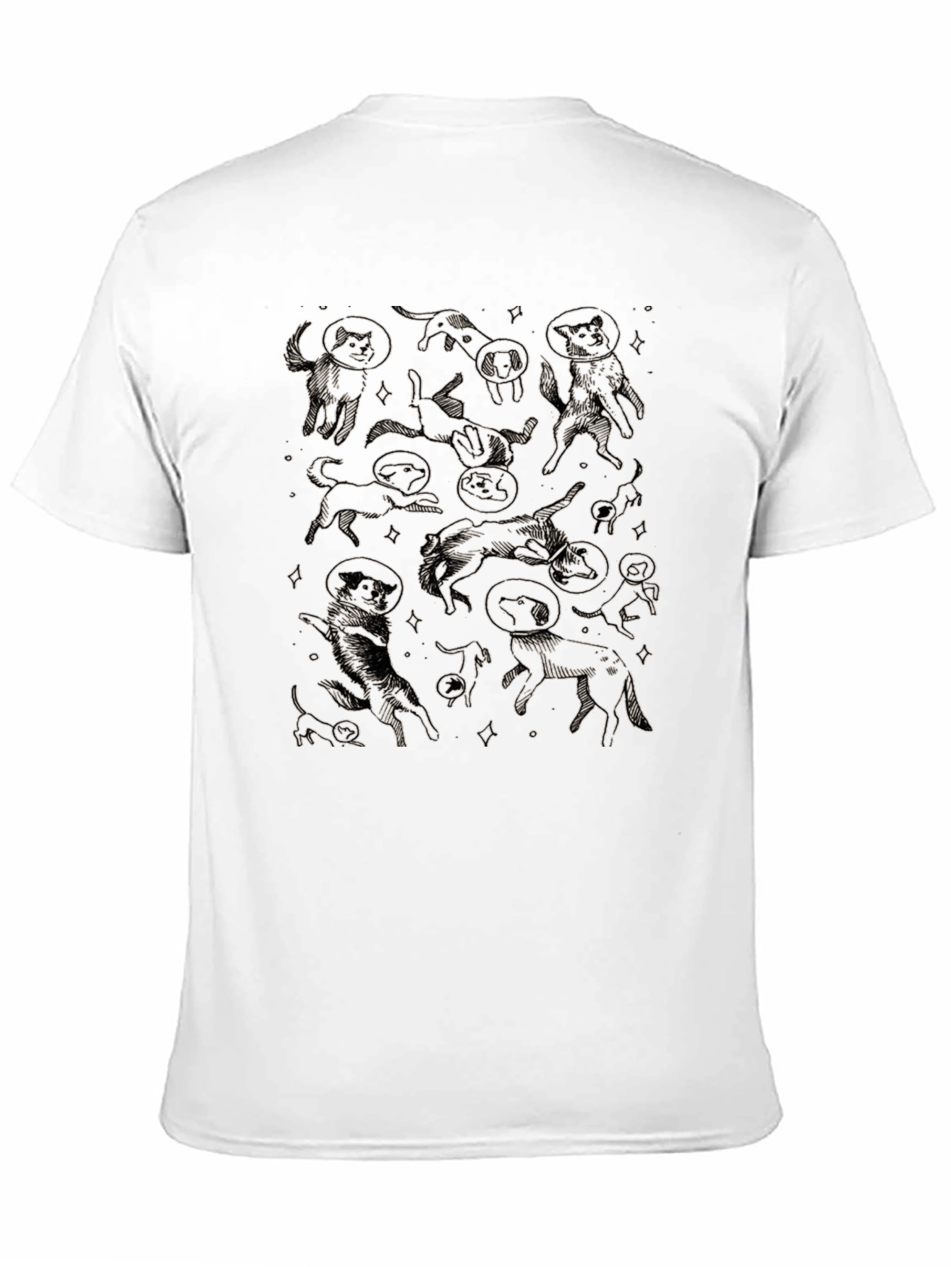 Space Dog Graphic Tee - Black Cotton Comfort