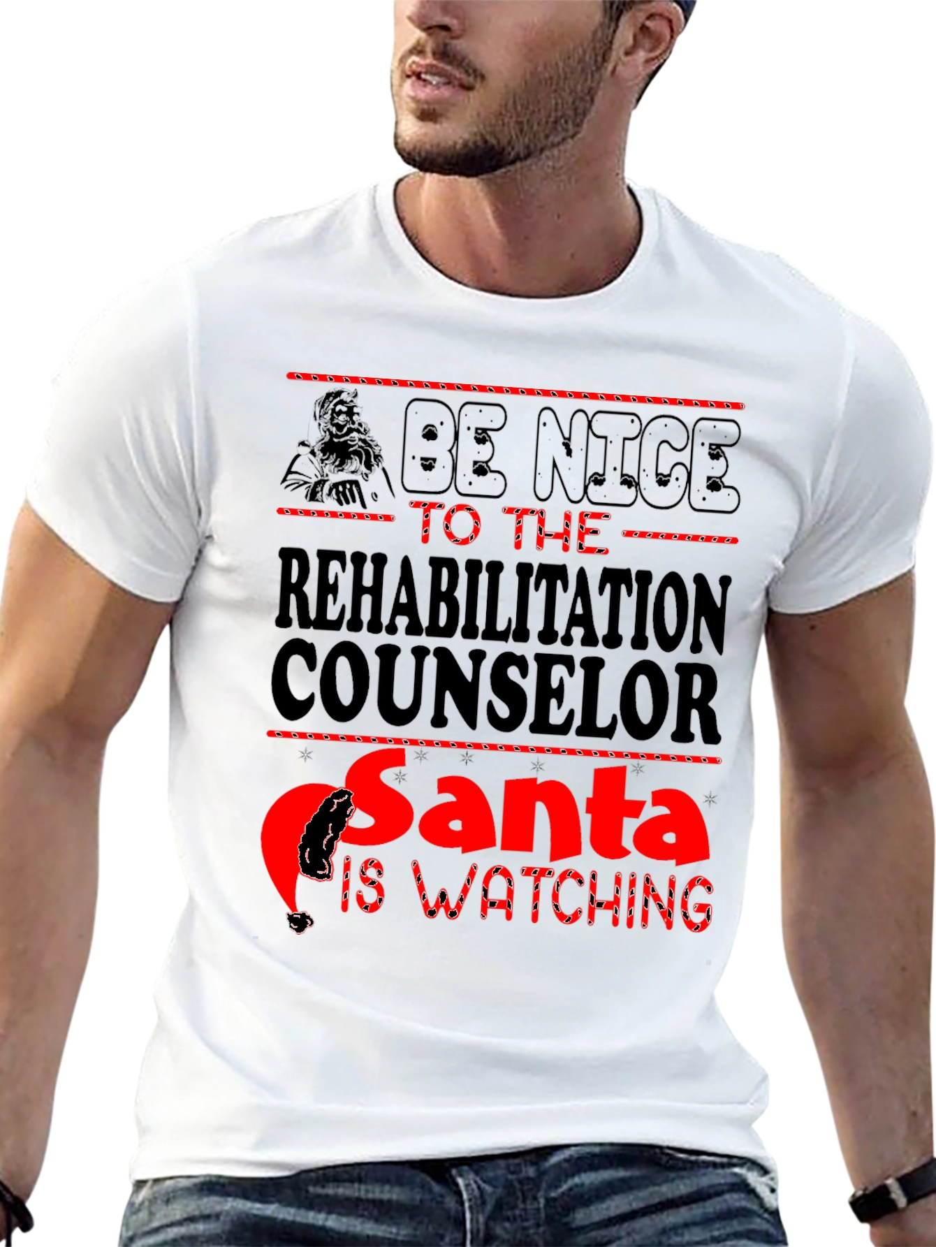 Rehabilitation Counselor Santa Watching T-Shirt
