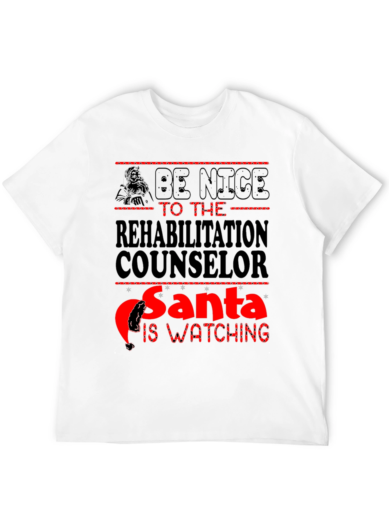 Rehabilitation Counselor Santa Watching T-Shirt