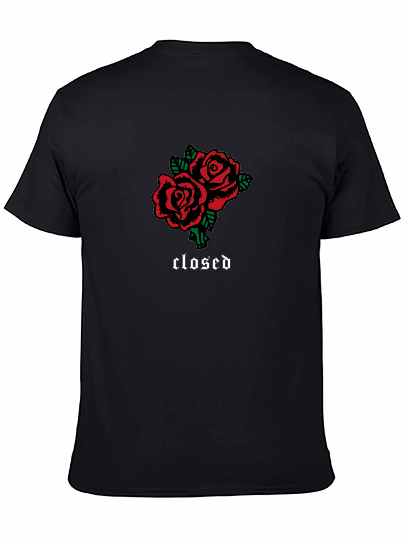 Roses Graphic Black T-Shirt - Closed Gothic Print