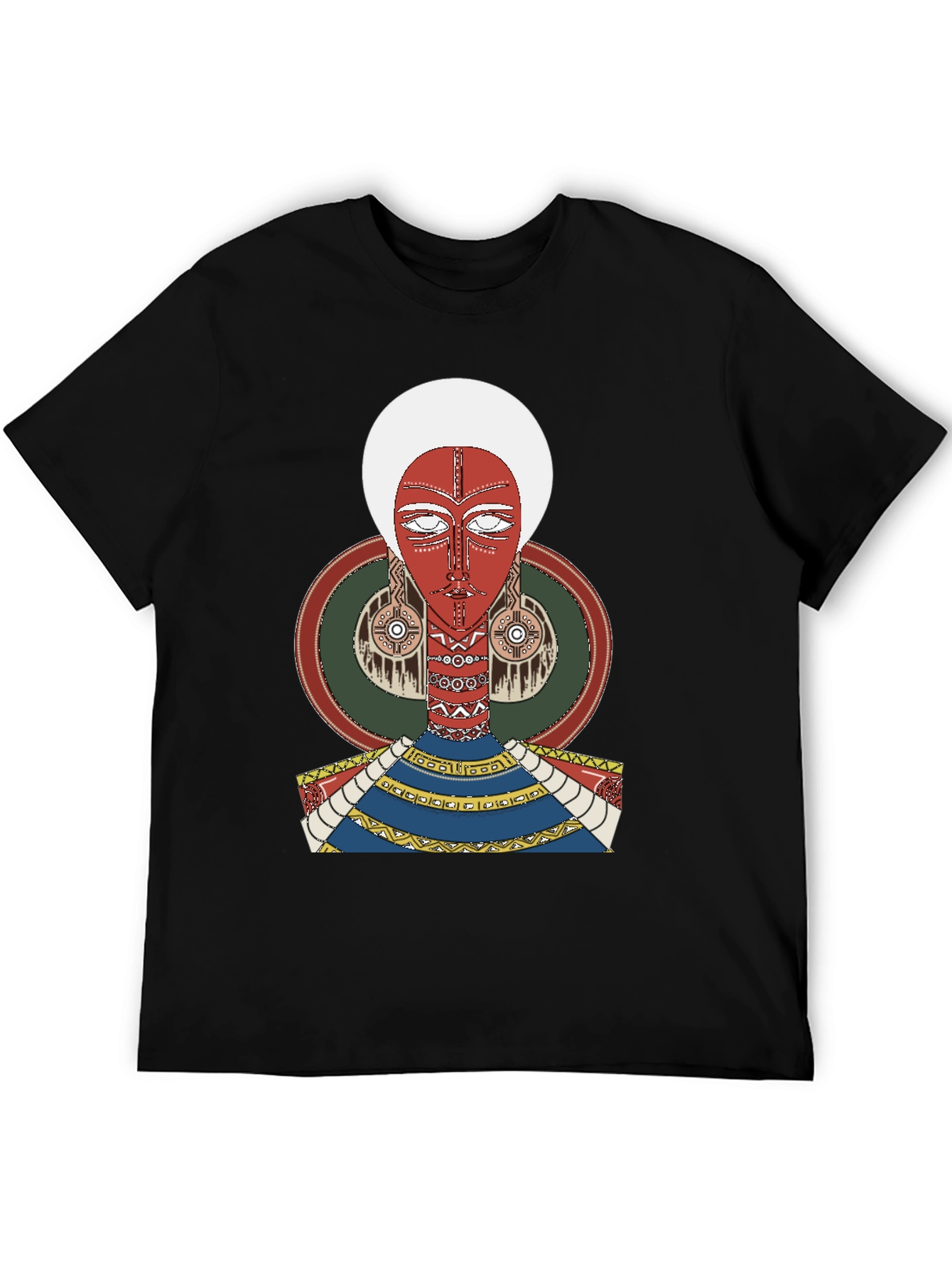 Artistic Tribal Graphic Print Black T-Shirt