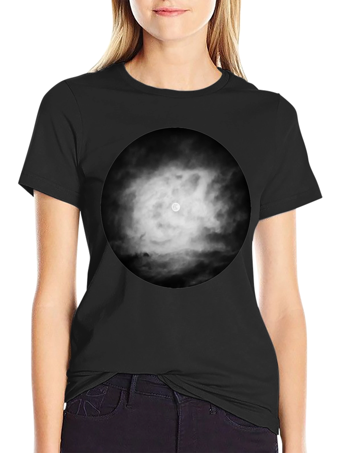 Moonlit Cloud T-Shirt - Soft Black Tee