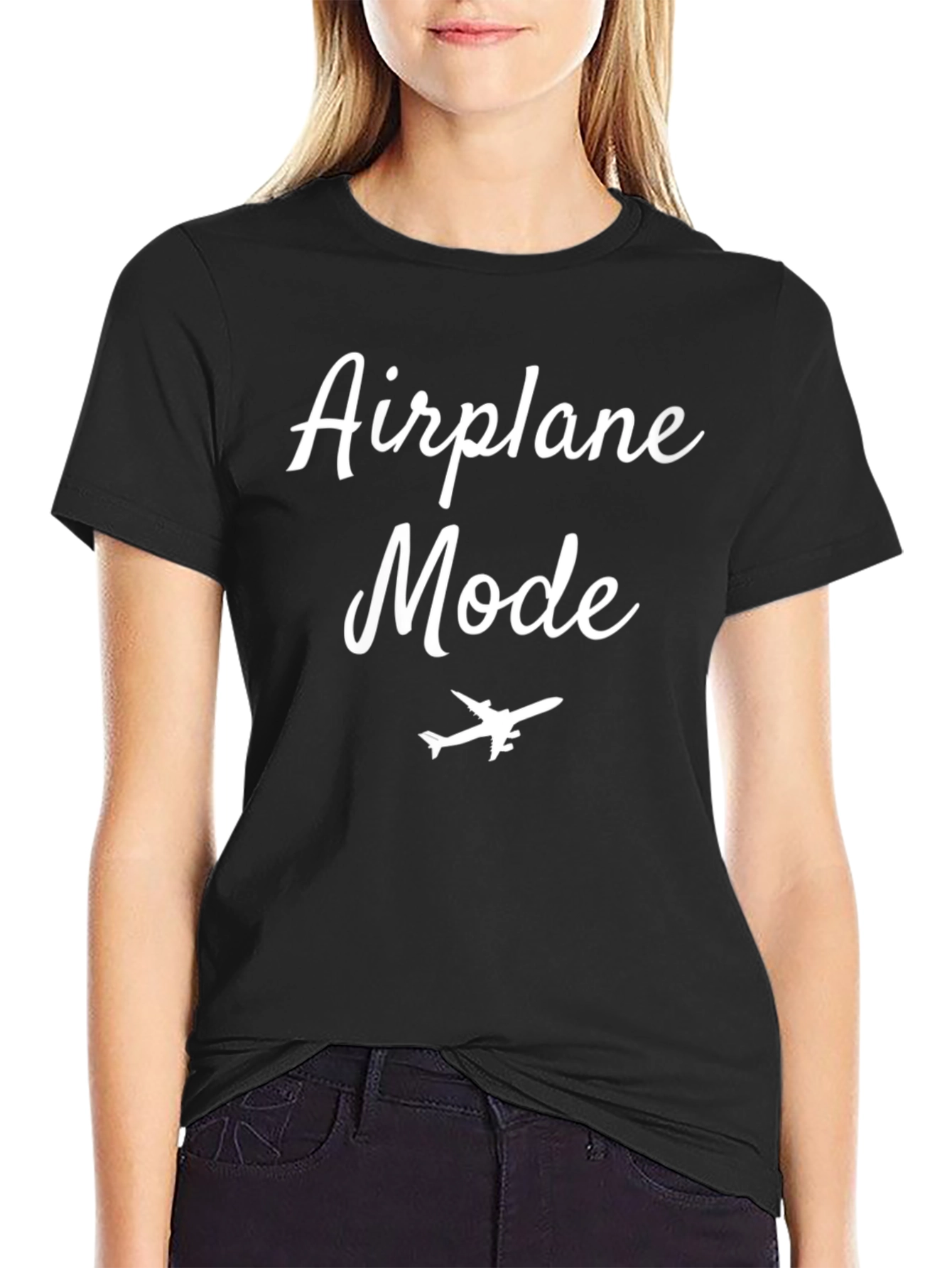 Airplane Mode Graphic Tee - Black T-Shirt