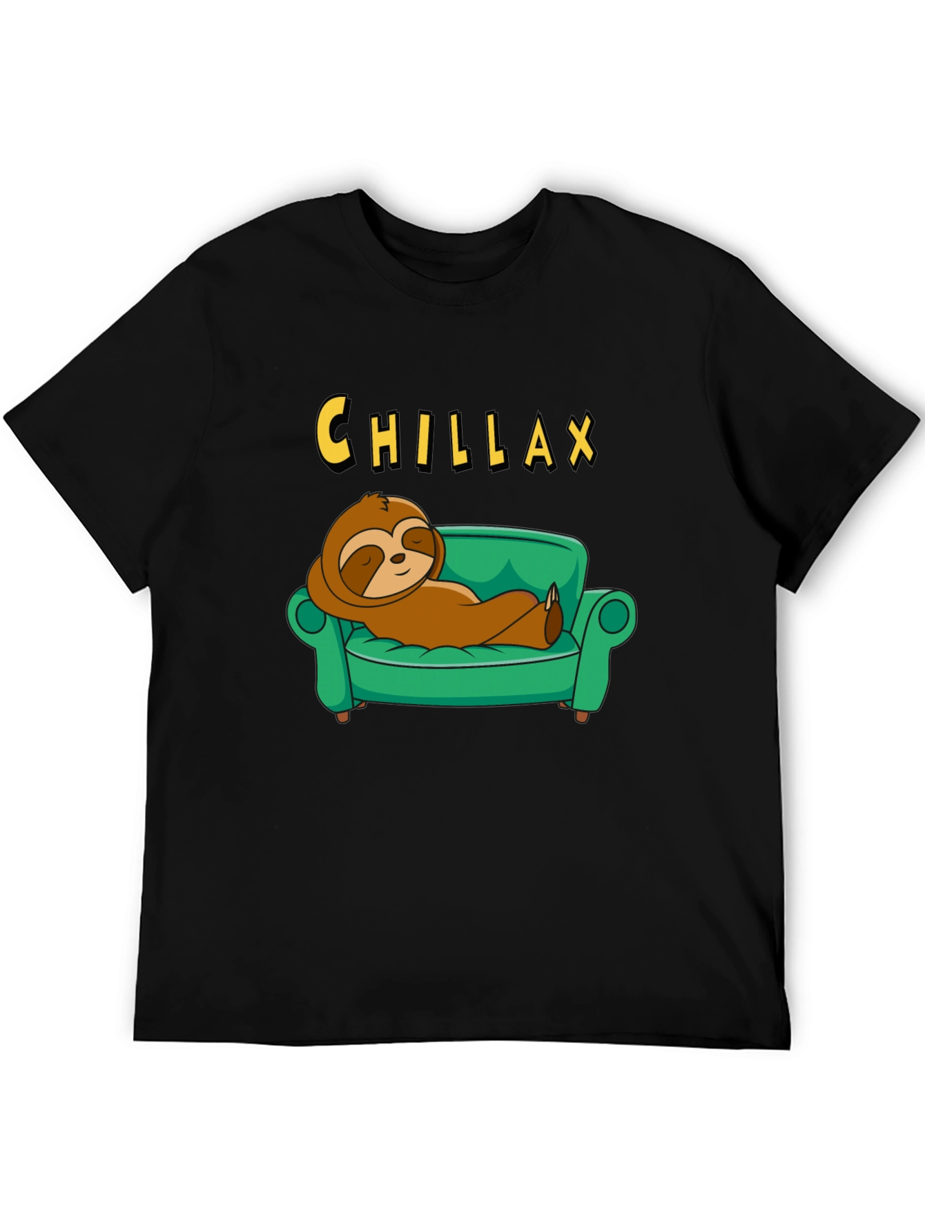 Chillax Sloth on Couch Graphic Tee - Relaxed Style