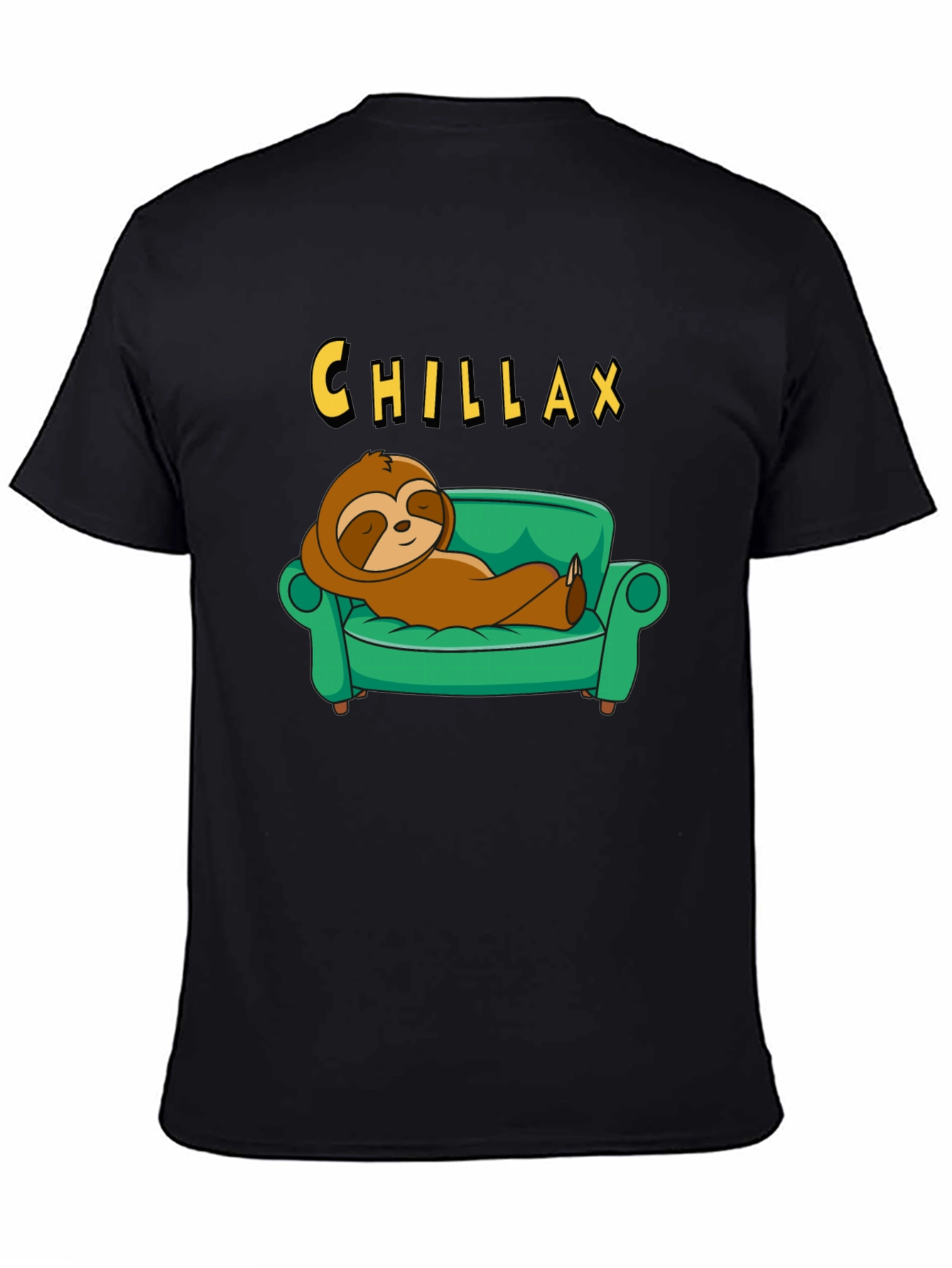 Chillax Sloth on Couch Graphic Tee - Relaxed Style