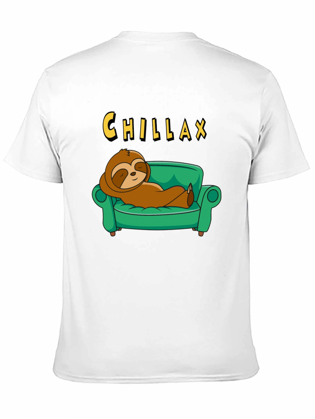Chillax Sloth on Couch Graphic Tee - Relaxed Style