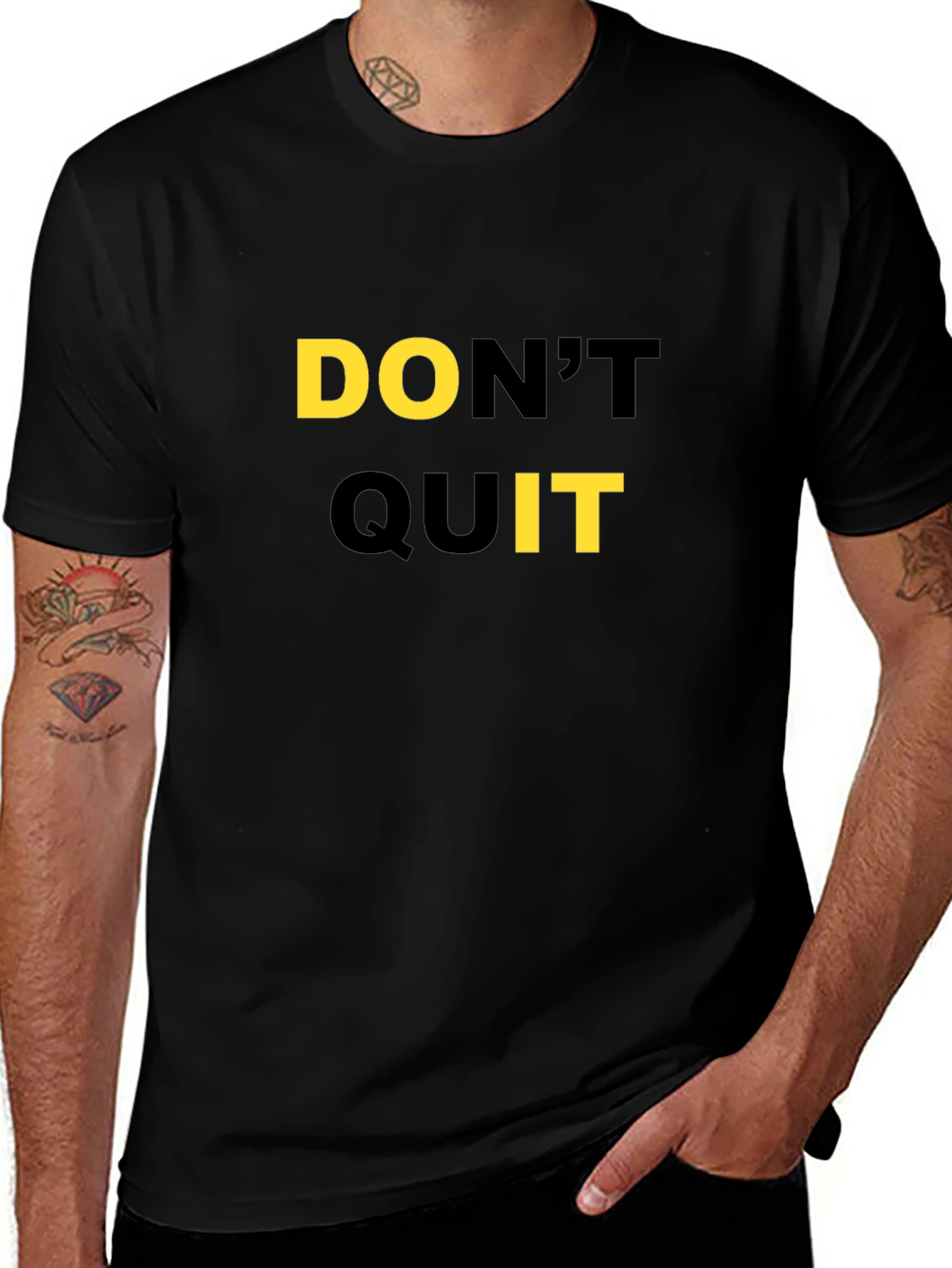Motivational Dont Quit Black T-Shirt