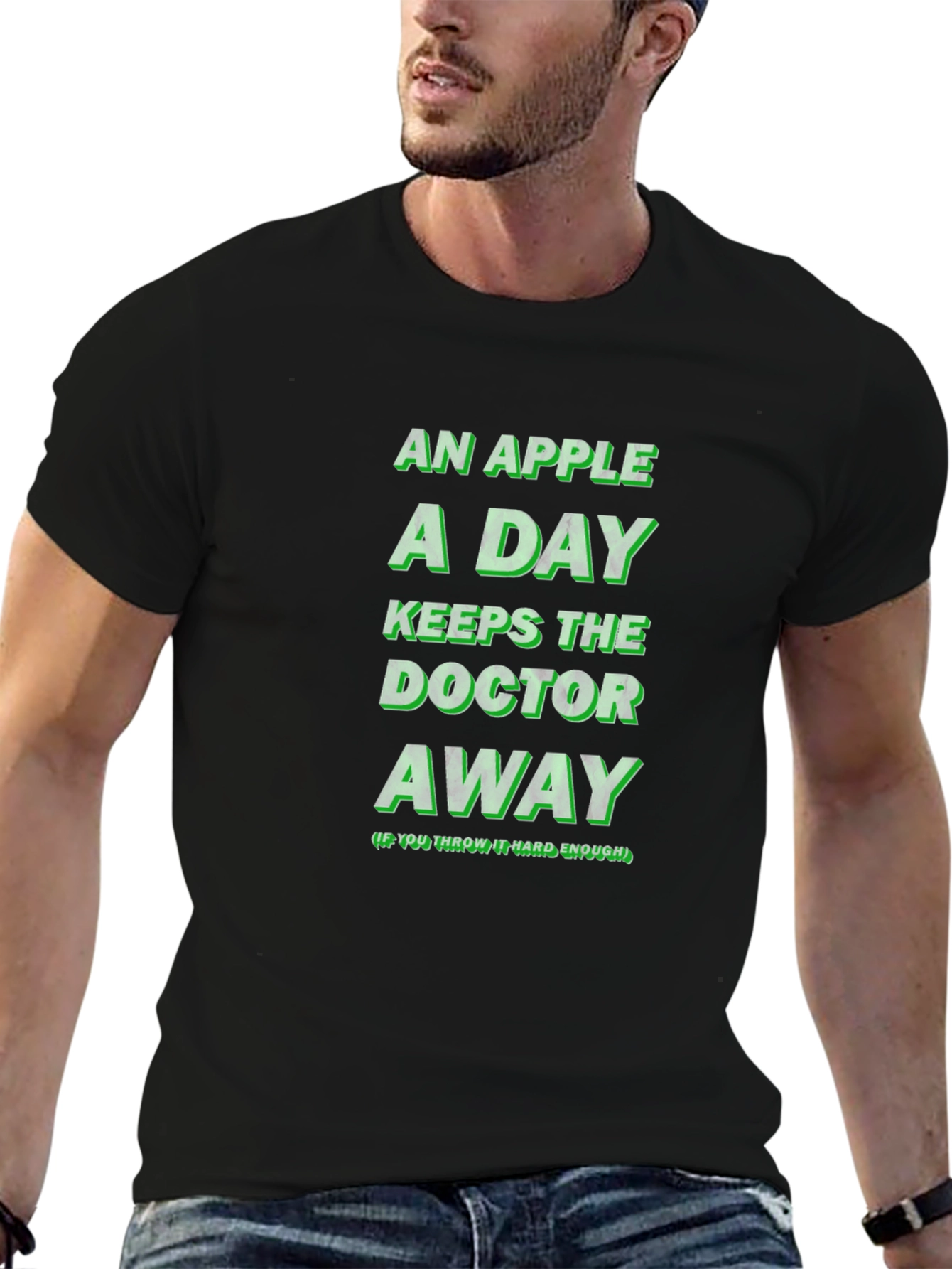 An Apple A Day Funny Novelty Graphic T-Shirt