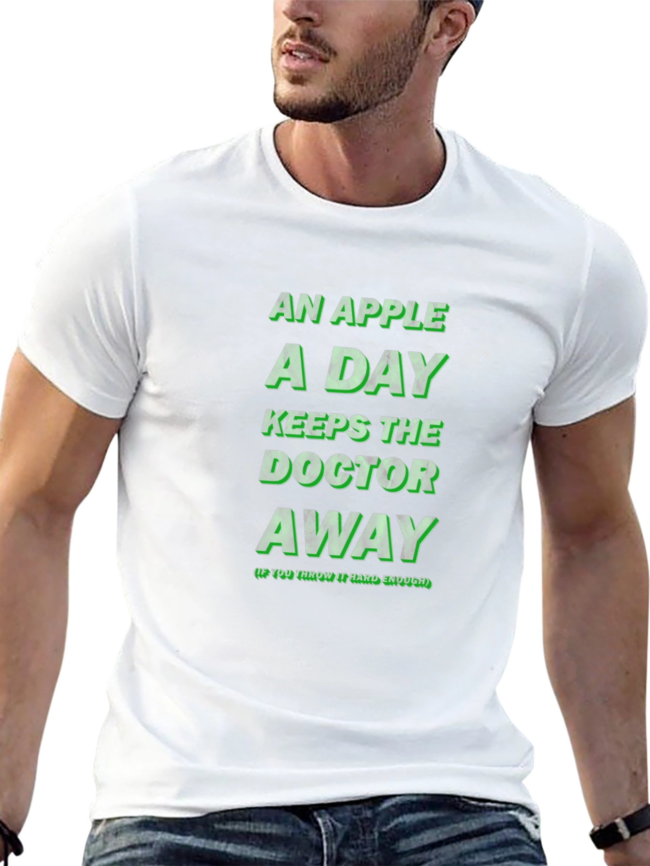 An Apple A Day Funny Novelty Graphic T-Shirt