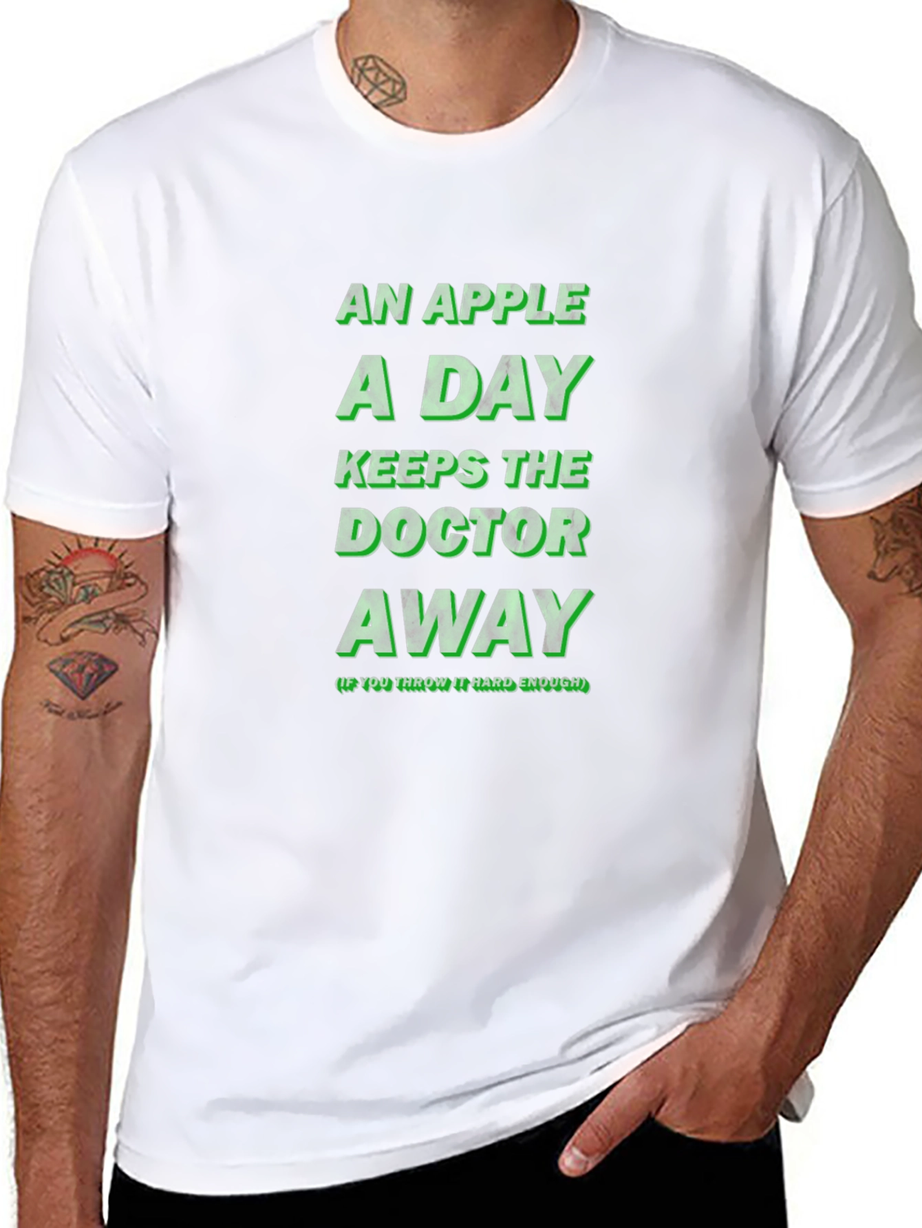 An Apple A Day Funny Novelty Graphic T-Shirt