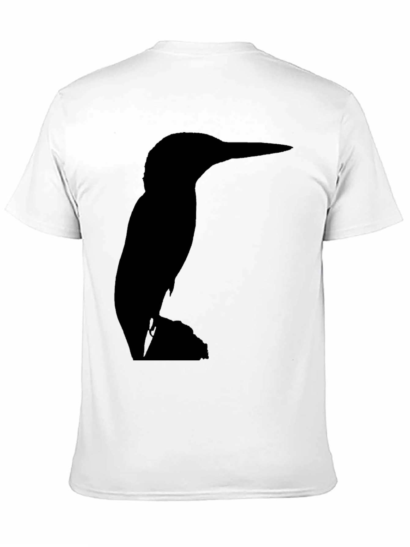 Kingfisher Bird Silhouette Black T-Shirt