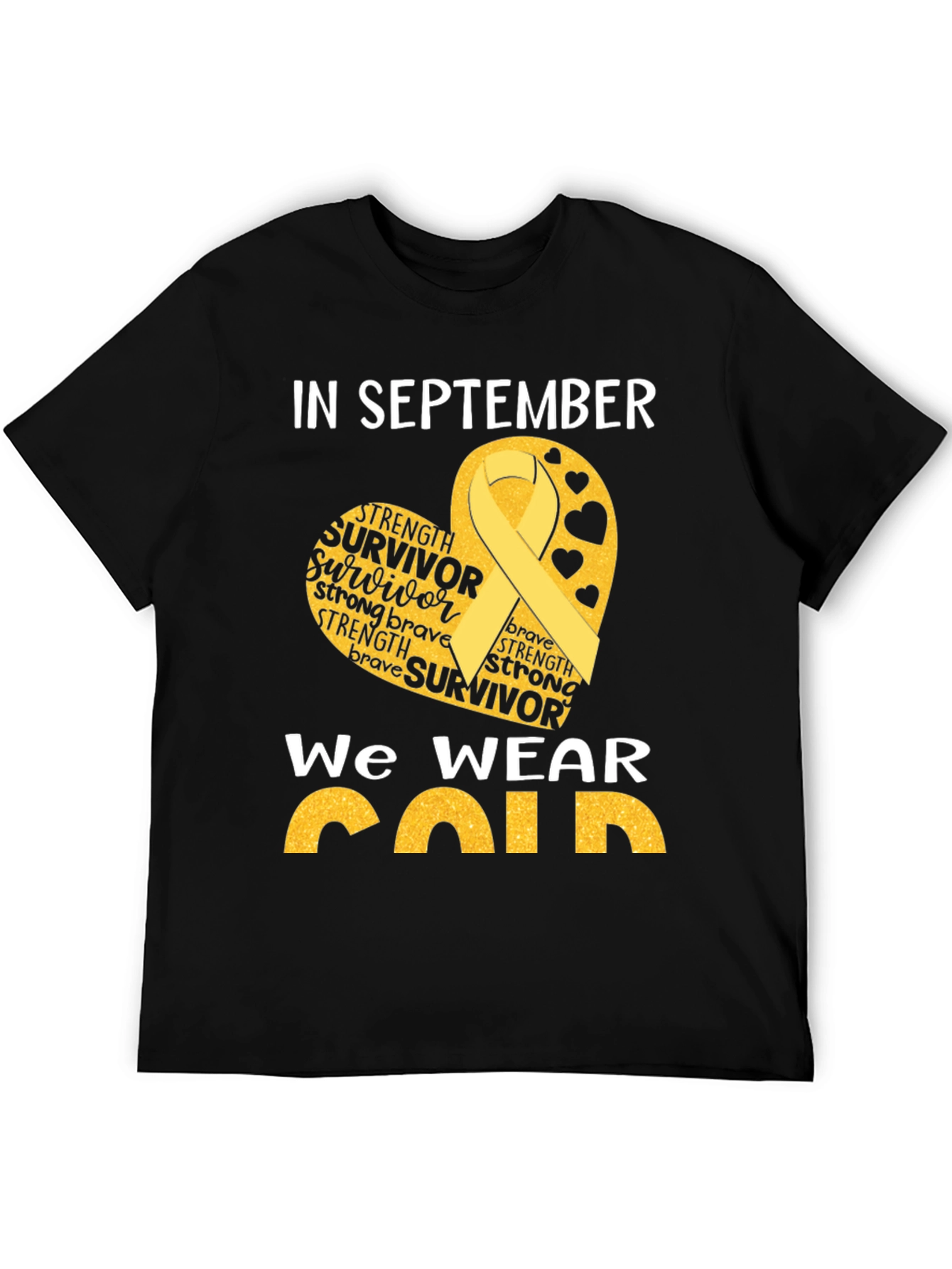 In September We Wear Gold Childhood Cancer Awareness T-Shirt