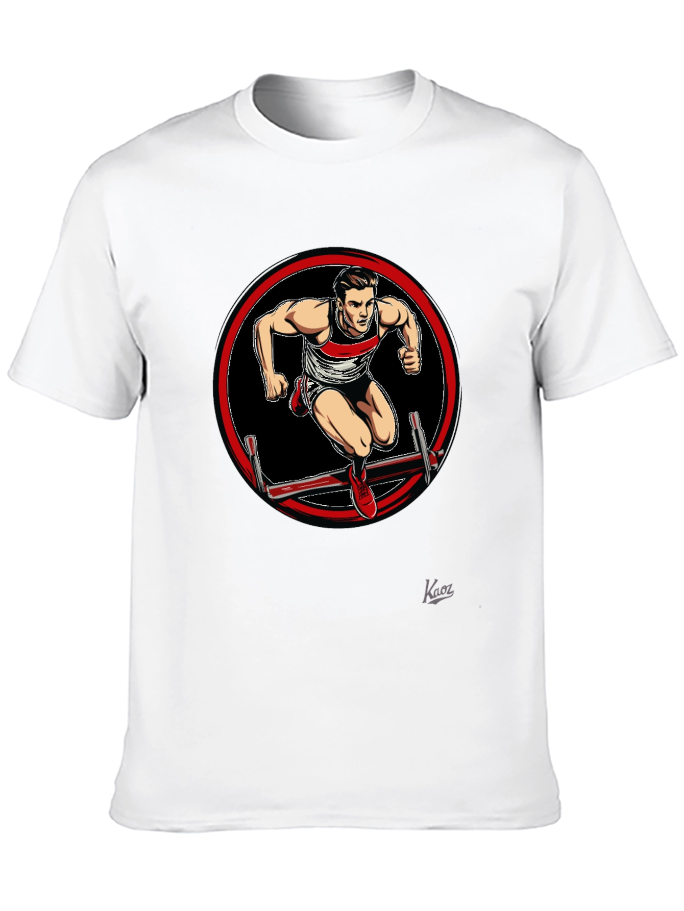 Athlete Hurdler Graphic Black T-Shirt
