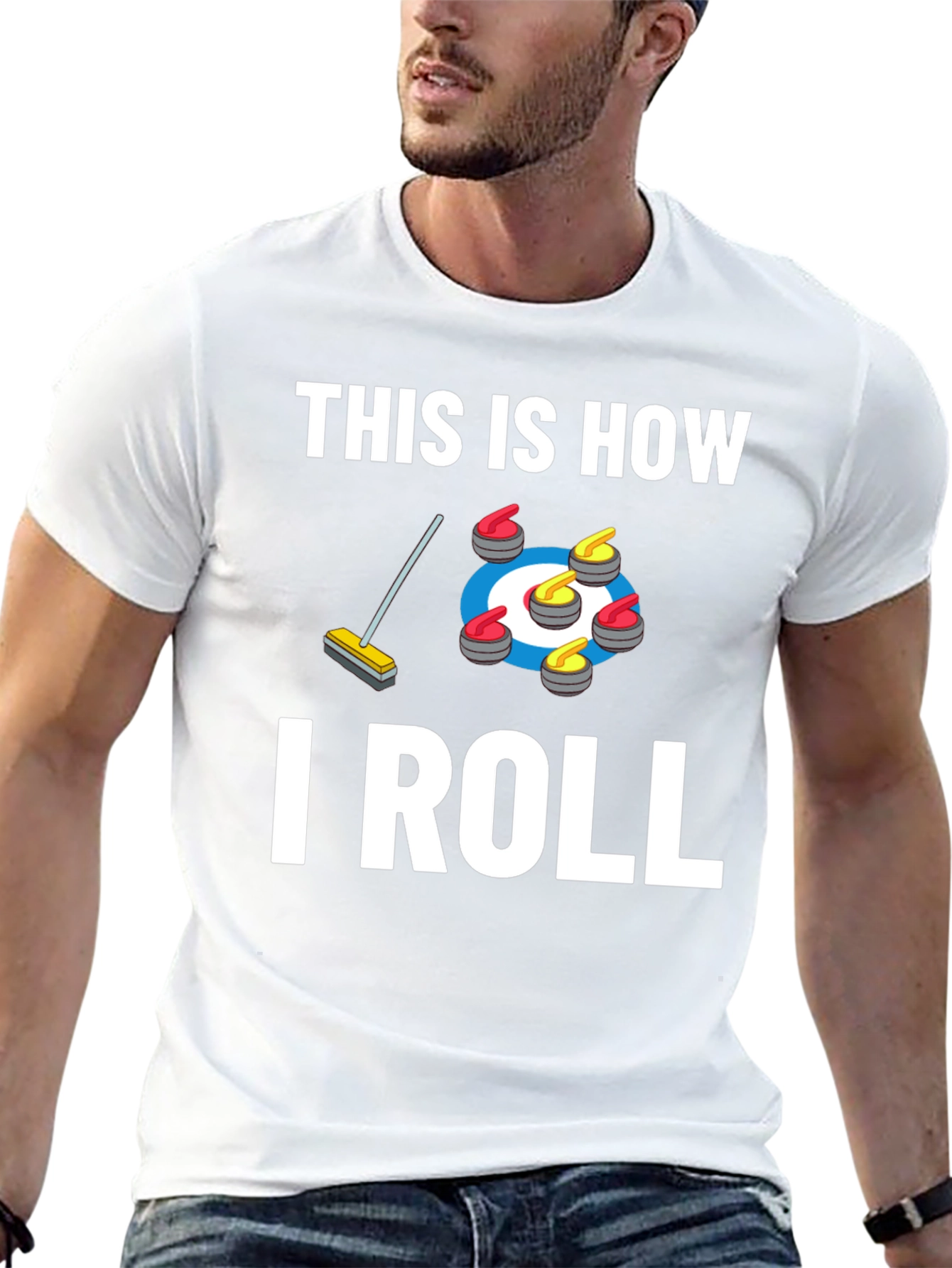 Curling This Is How I Roll Graphic T-Shirt
