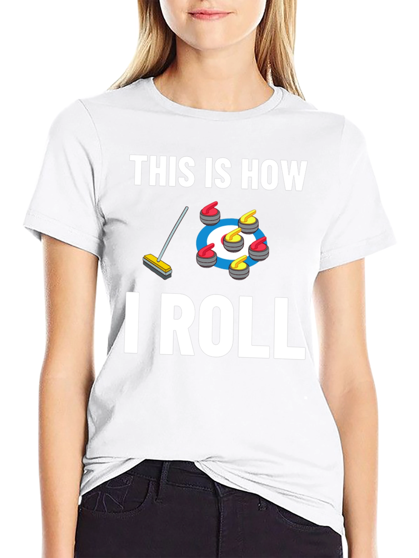 Curling This Is How I Roll Graphic T-Shirt