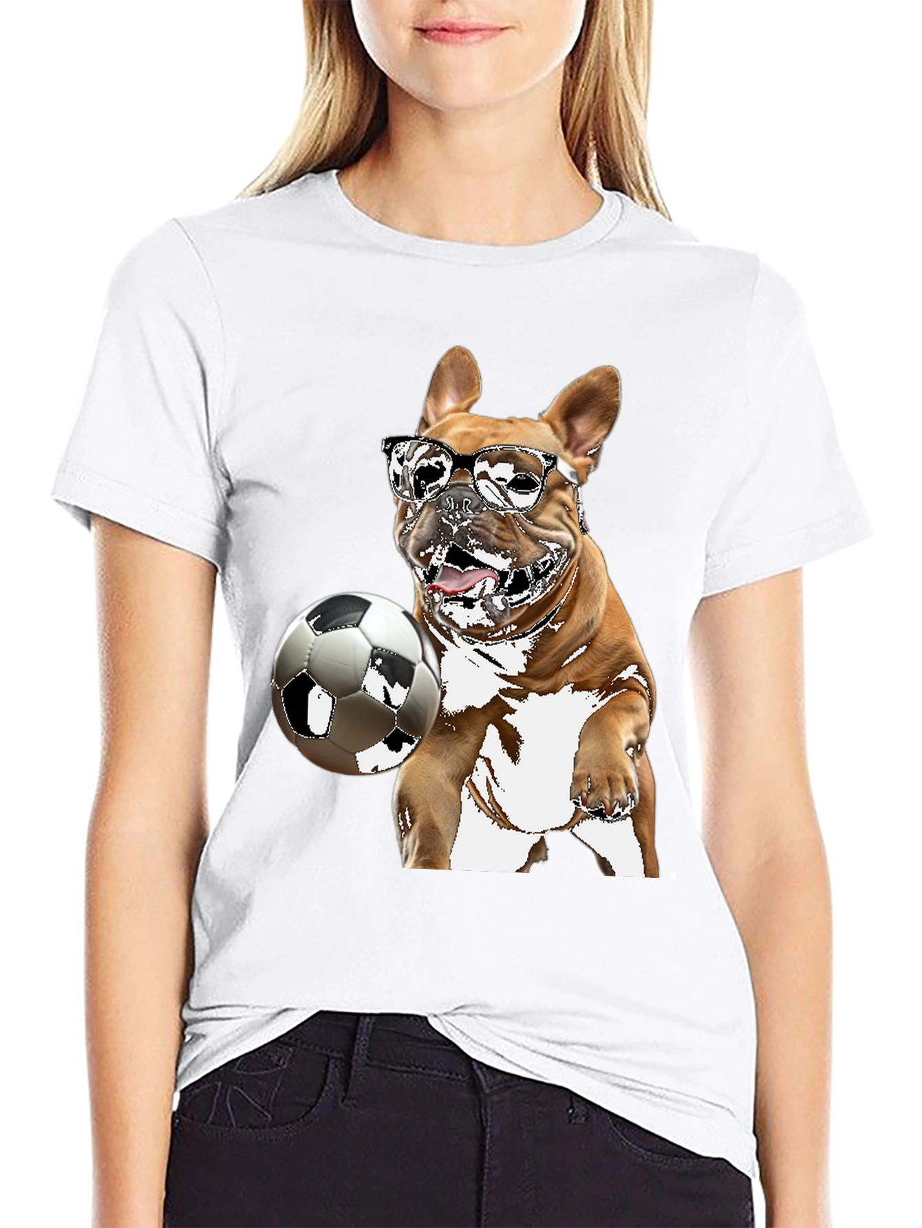 Dog Soccer T-Shirt - Black Graphic Tee