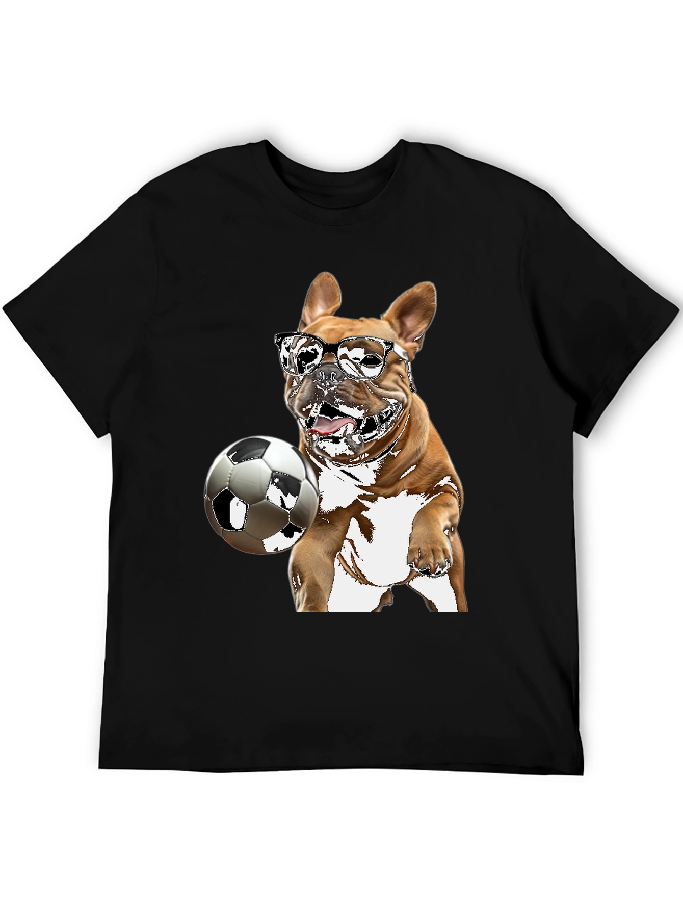 Dog Soccer T-Shirt - Black Graphic Tee