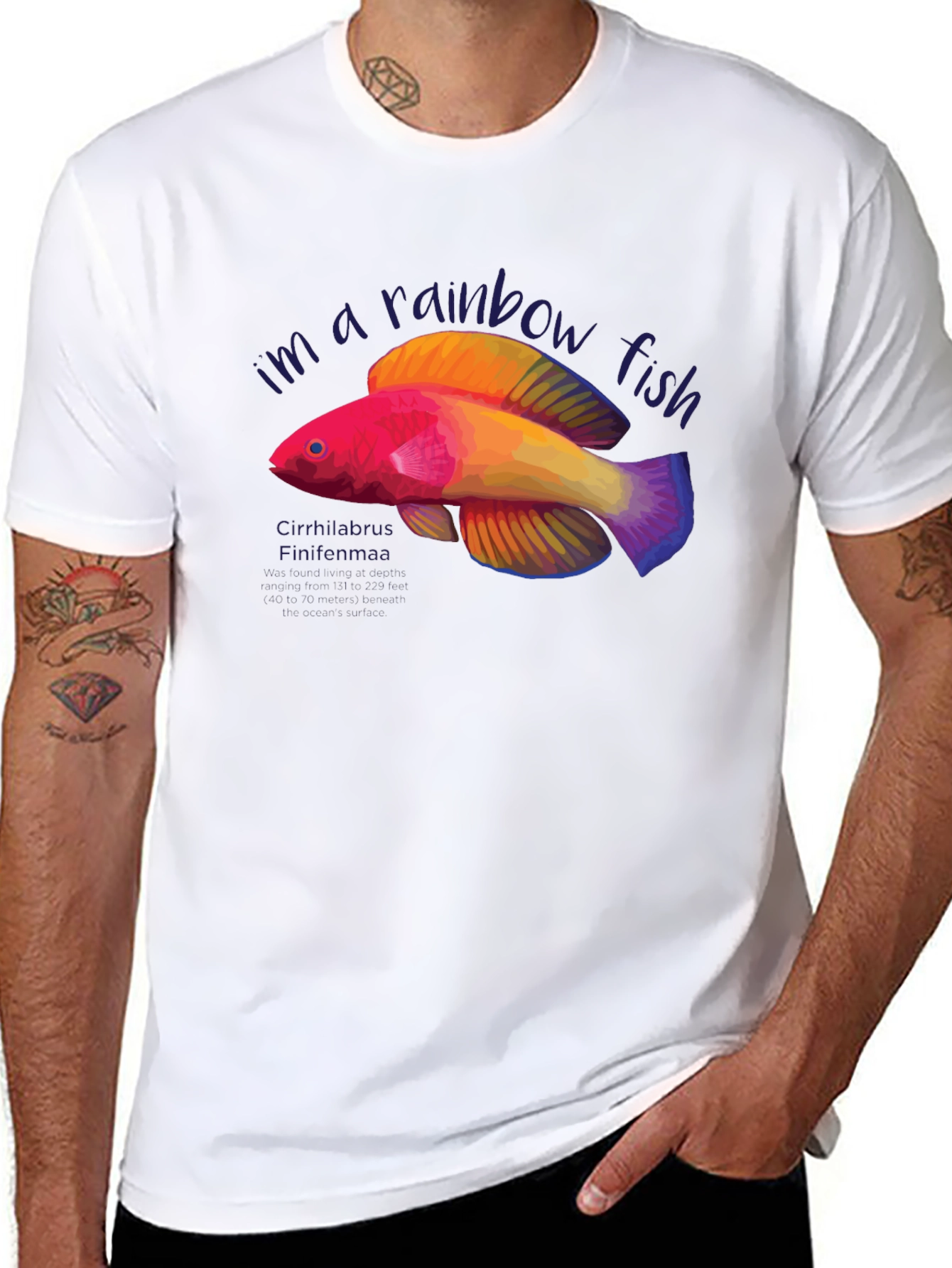 Rainbow Fish Graphic Tee - Unique Design