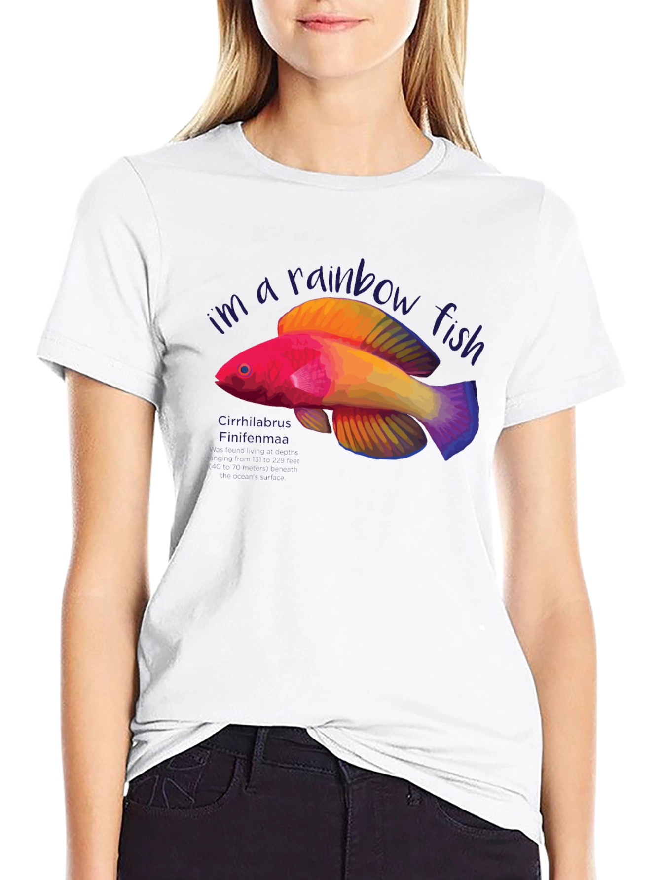 Rainbow Fish Graphic Tee - Unique Design