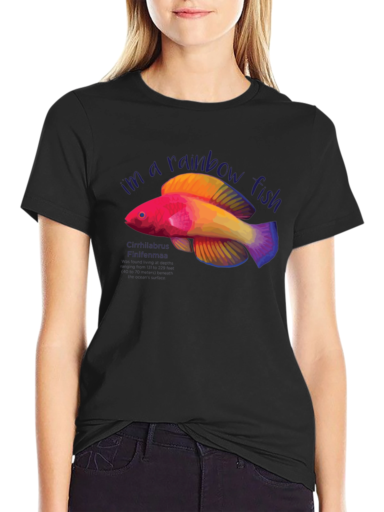 Rainbow Fish Graphic Tee - Unique Design