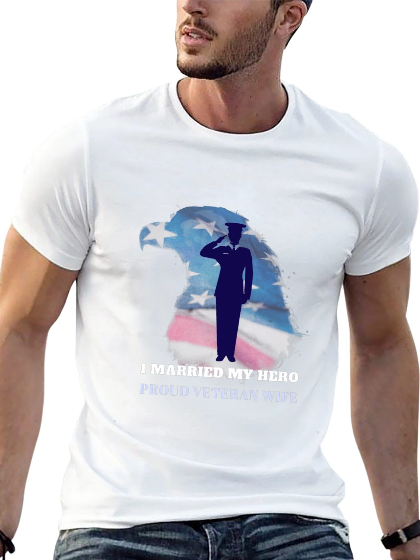 I Married My Hero Veteran Wife Graphic T-Shirt