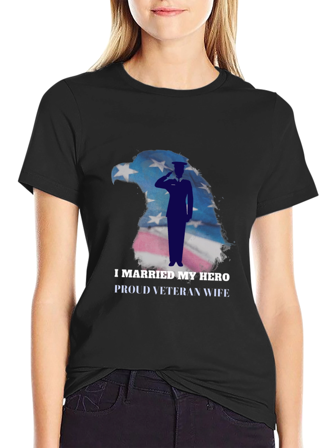 I Married My Hero Veteran Wife Graphic T-Shirt