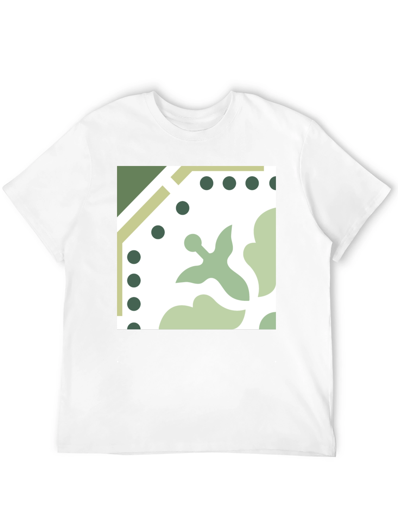 Stylish Black Tee with Geometric Tile Print