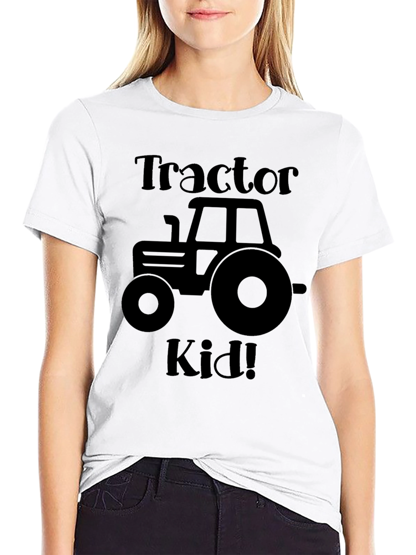 Tractor Kid T-Shirt - Black Cotton Tee