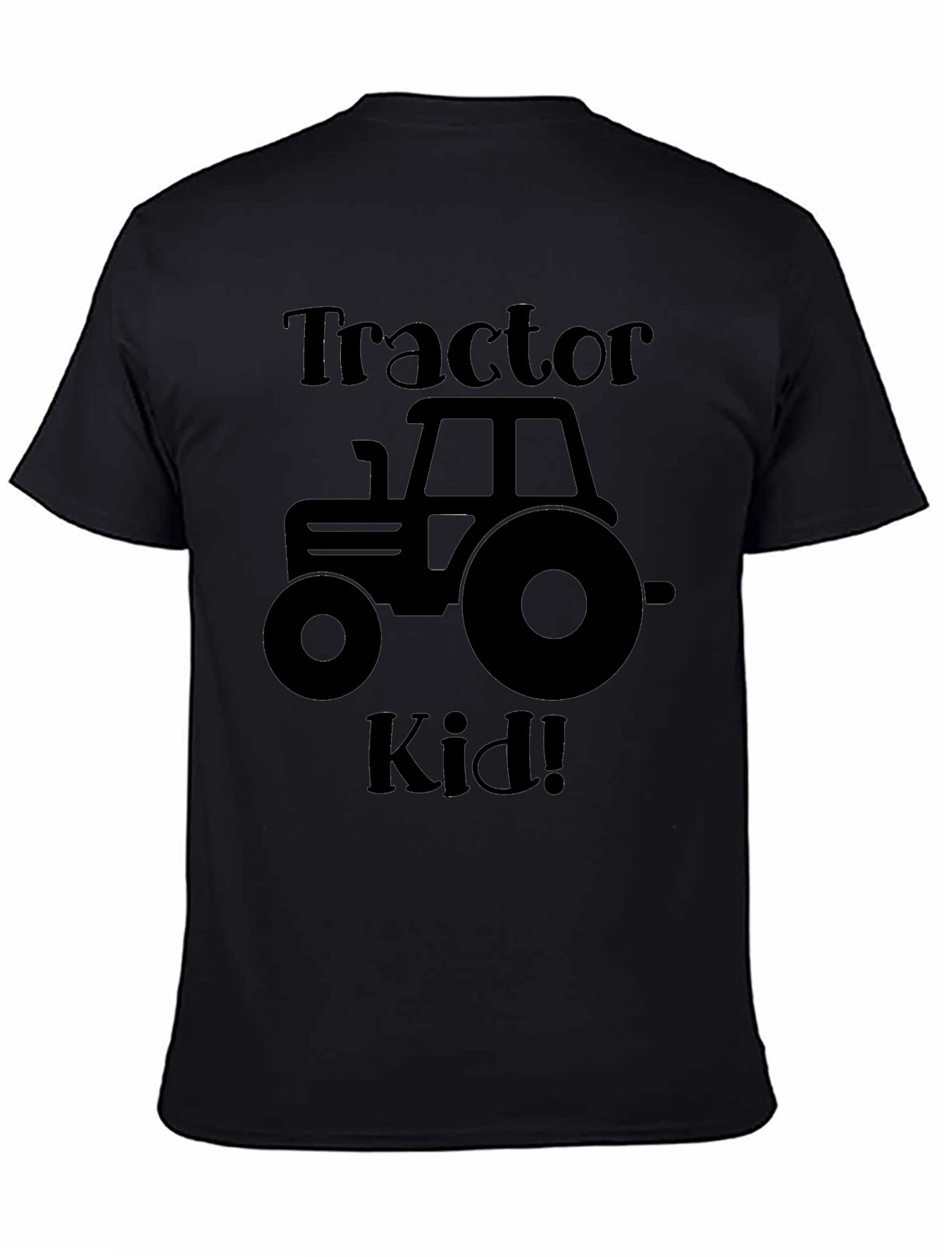 Tractor Kid T-Shirt - Black Cotton Tee