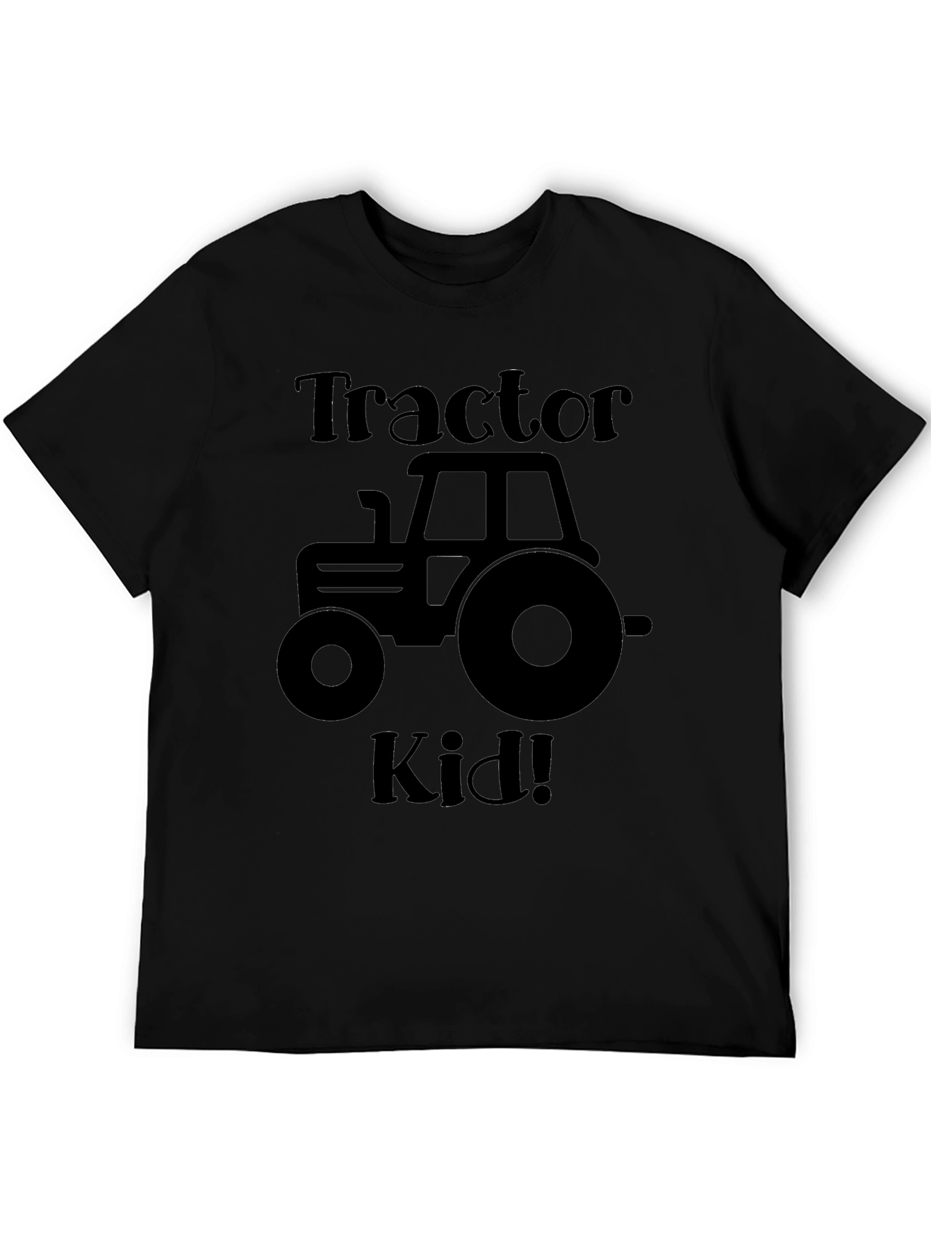 Tractor Kid T-Shirt - Black Cotton Tee