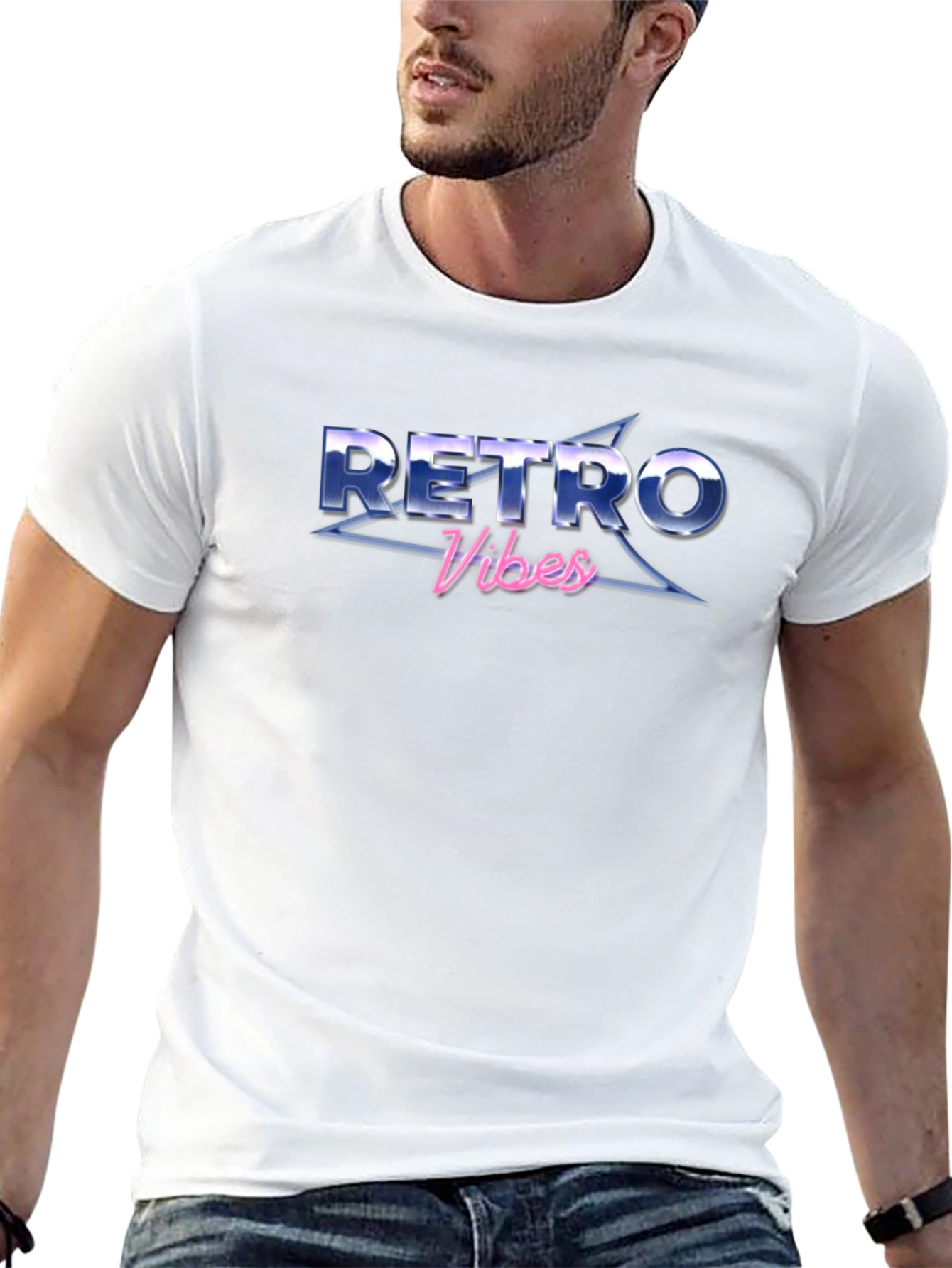 Retro Vibes Graphic T-Shirt - Black
