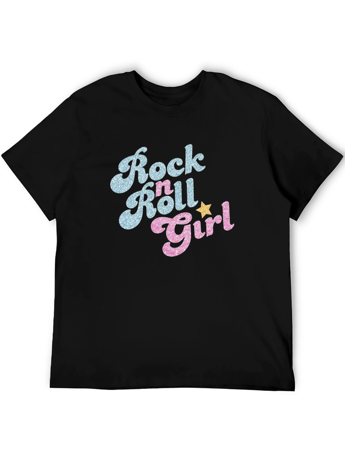 Rock n Roll Girl Black T-Shirt - Retro Style