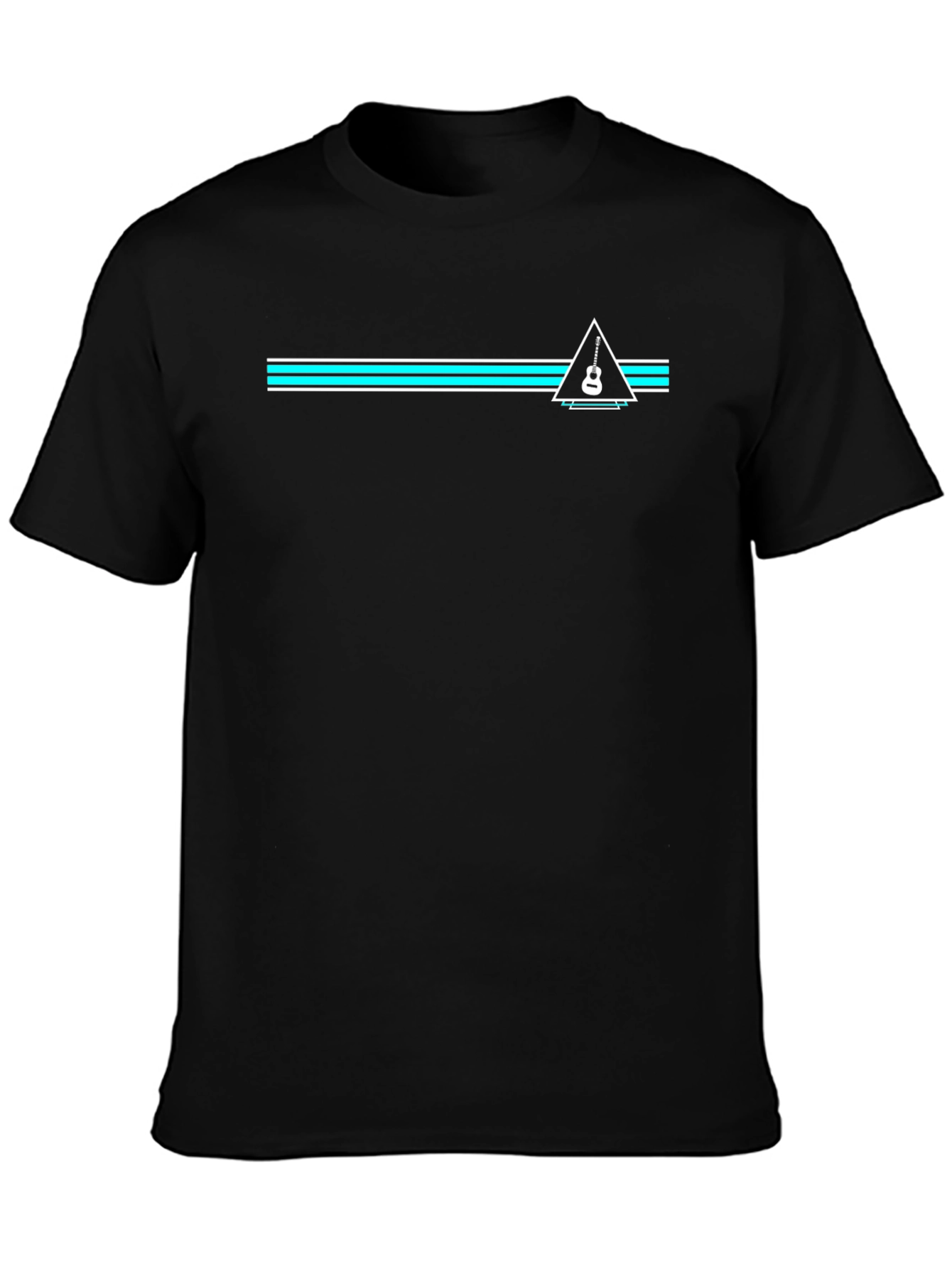 Guitar Graphic Tee - Stylish Black Cotton T-Shirt
