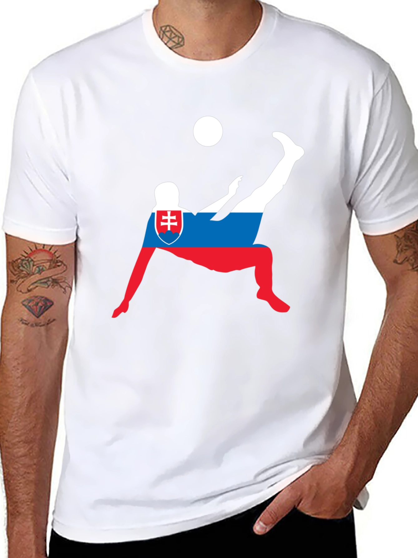 Slovakia Soccer T-Shirt: Flag Football Player