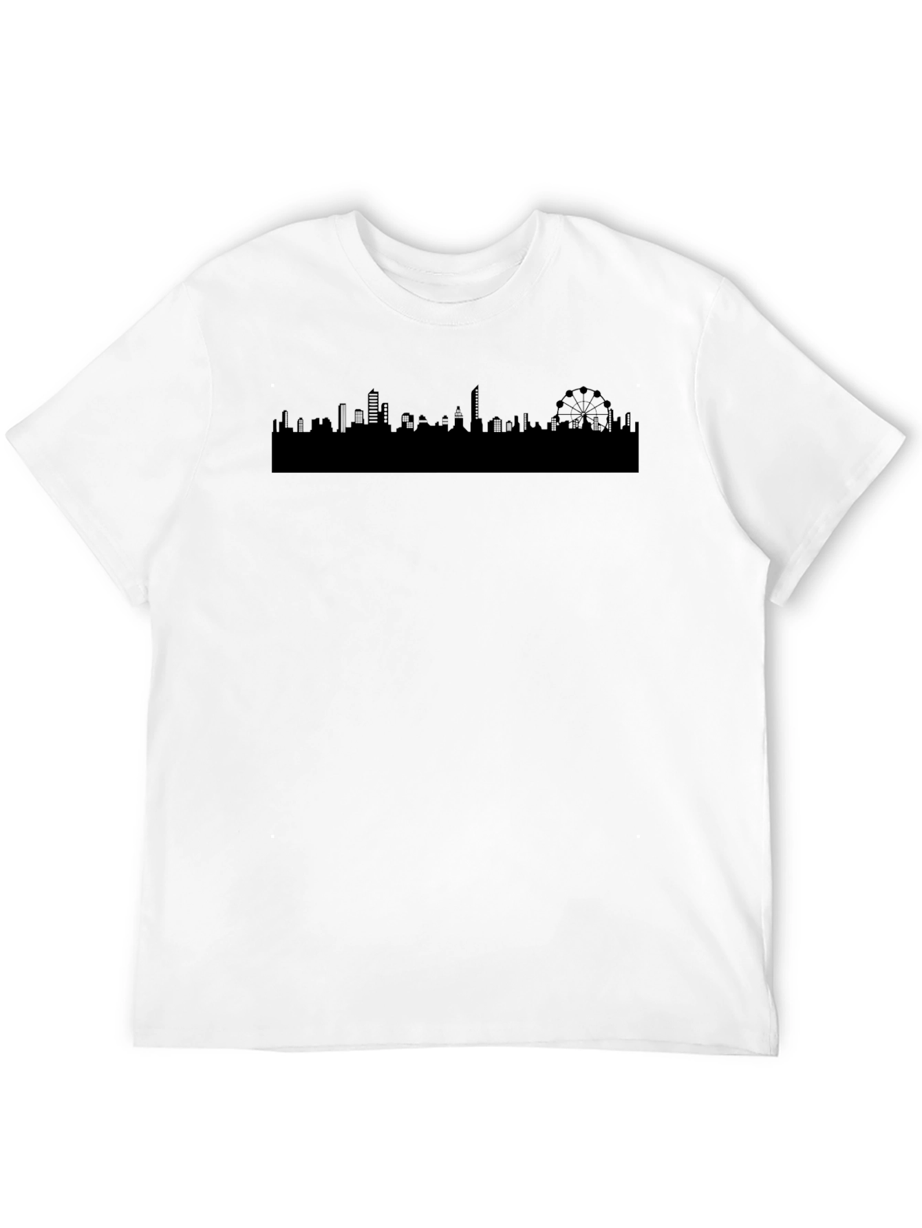 Cityscape Silhouette Tee - Modern Black Graphic T-Shirt